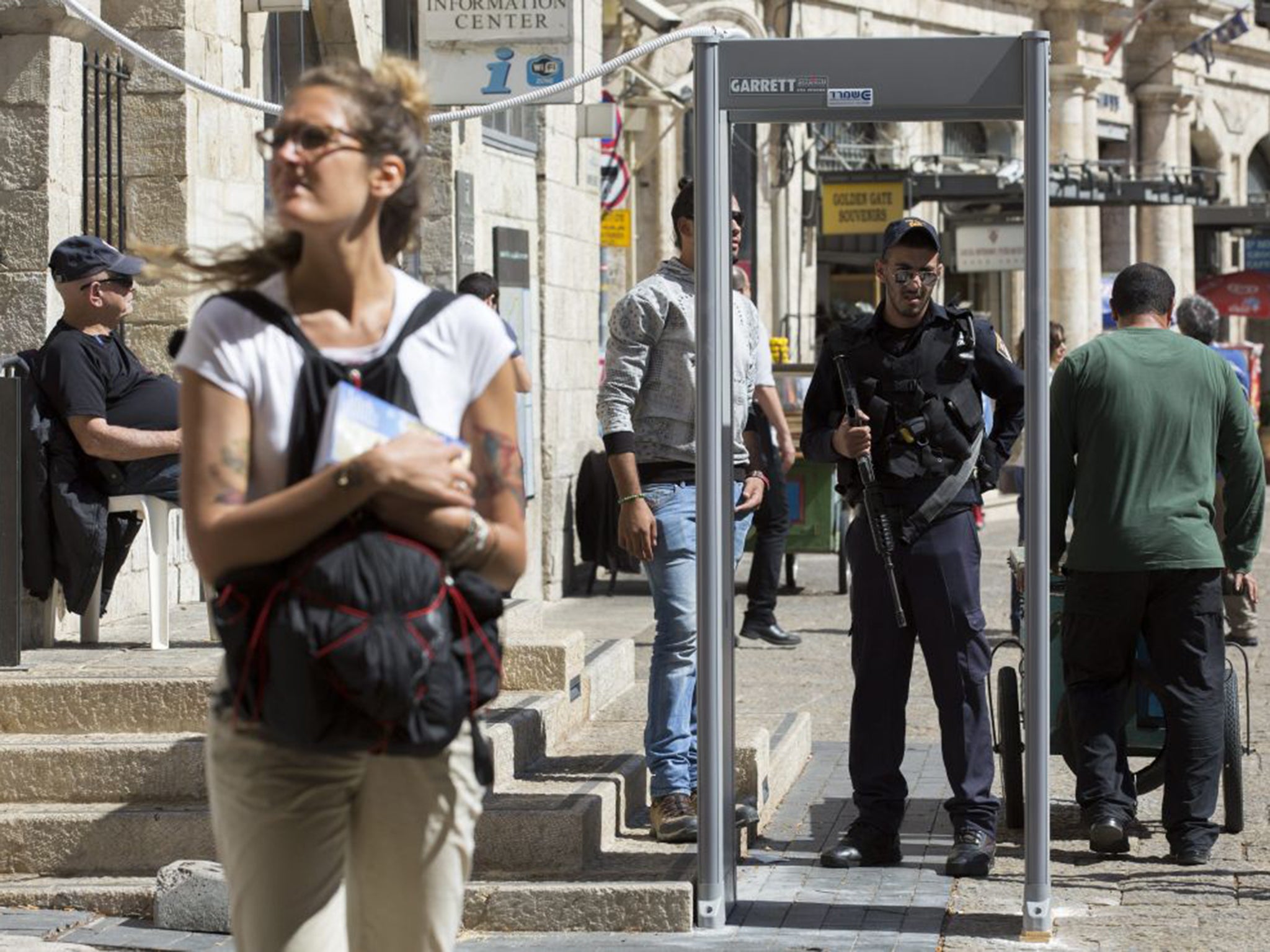 Metal detectors were in use in Jerusalem’s Old City on Thursday