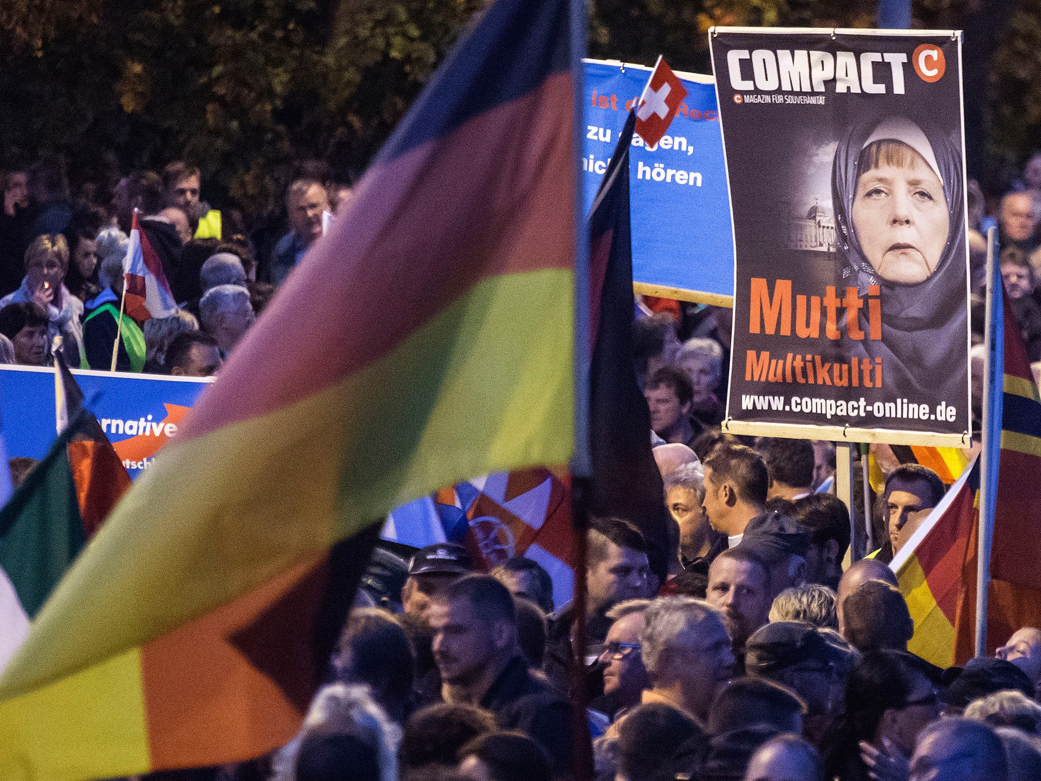 Far-right protesters against migrants in Erfurt last week