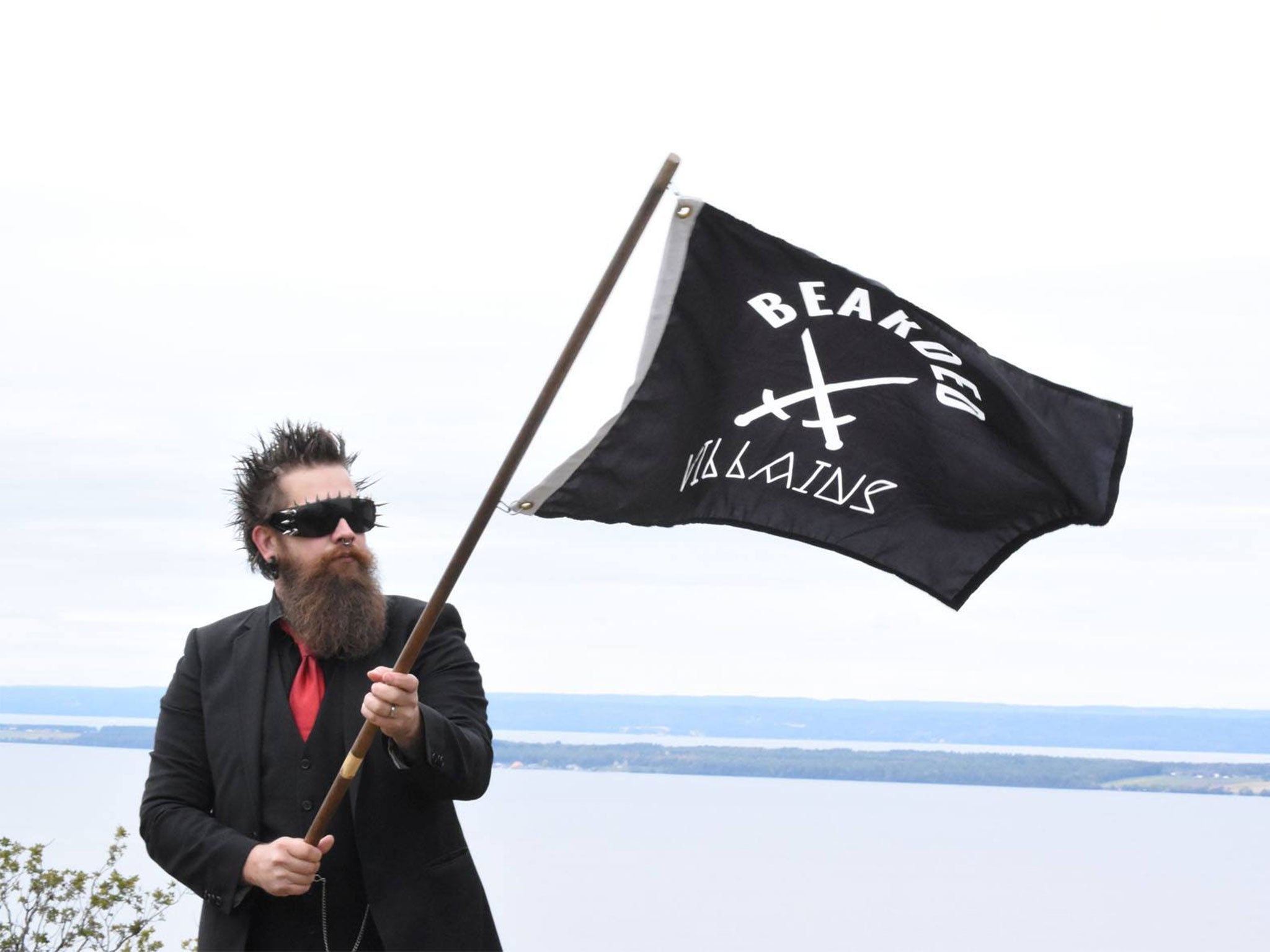 Member Andreas Fransson pictured swinging the Bearded Villains flag