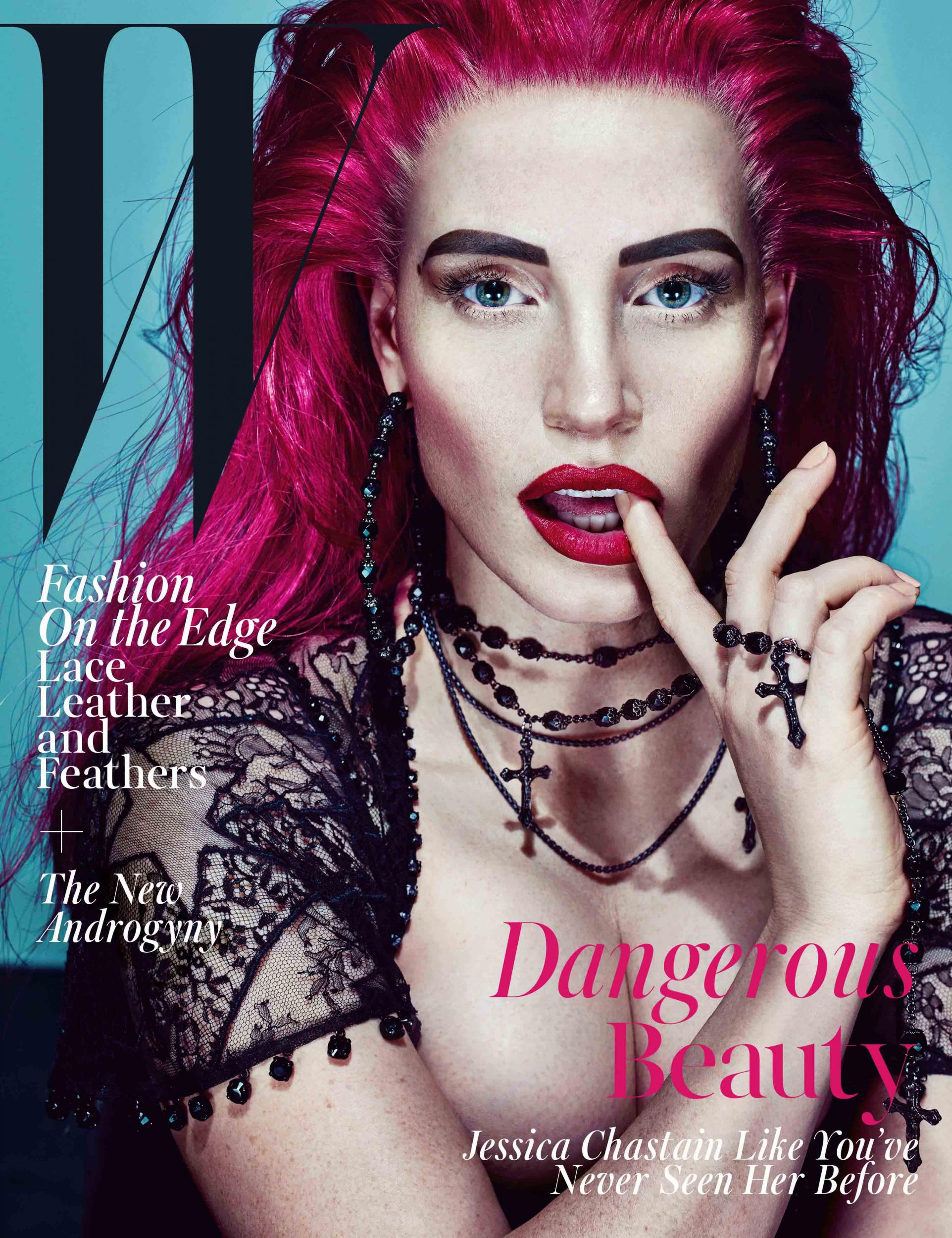 Jessica Chastain is the cover star of W magazine's November issue. By Steven Klein