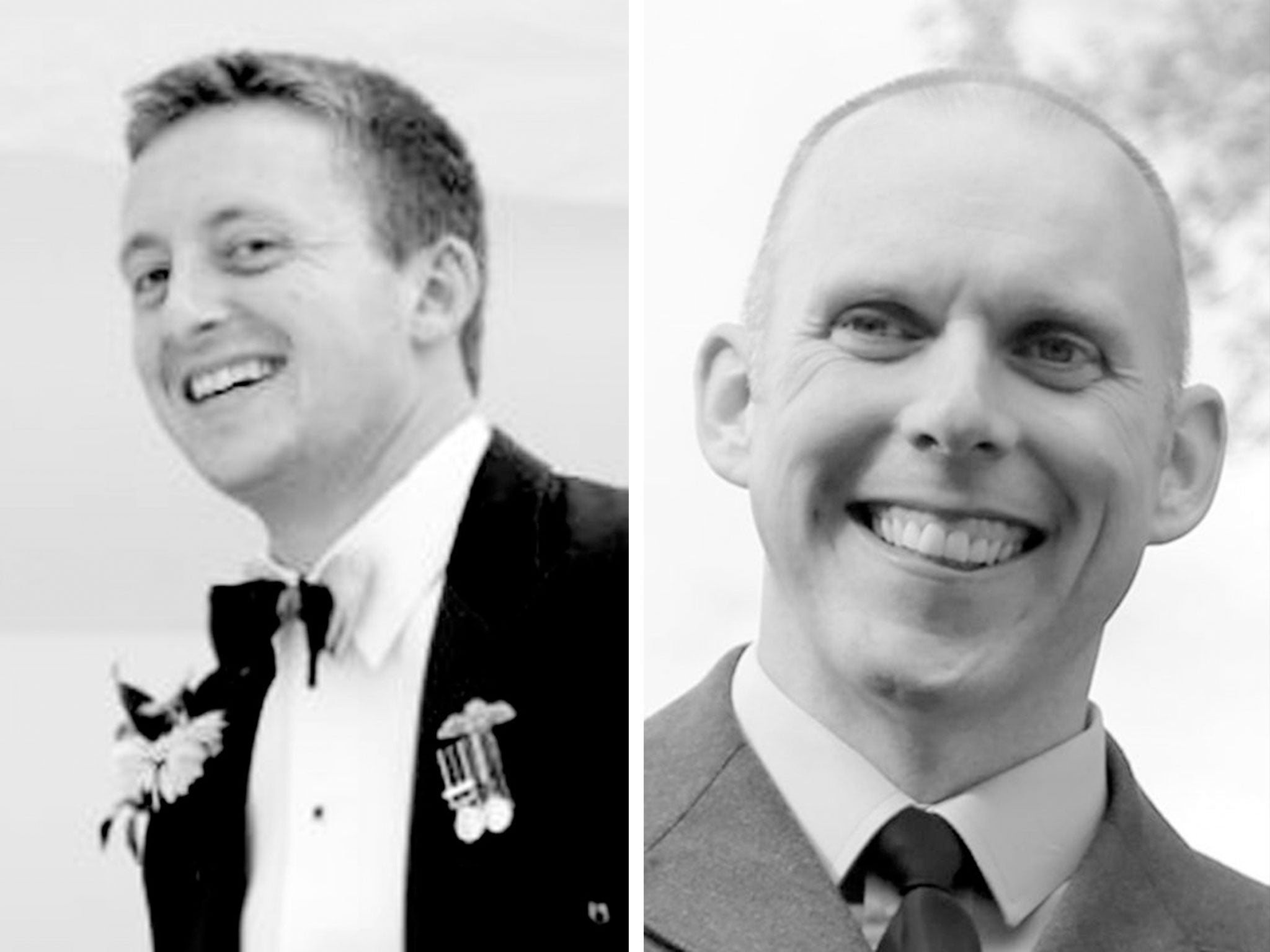Flight Lieutenant Alan Scott (right) and Flight Lieutenant Geraint "Roly" Roberts, who were killed in a helicopter crash