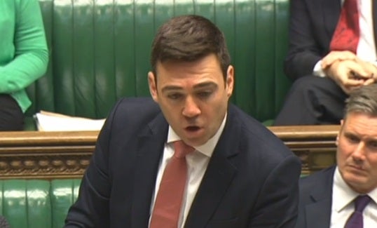 Andy Burnham addresses the House of Commons