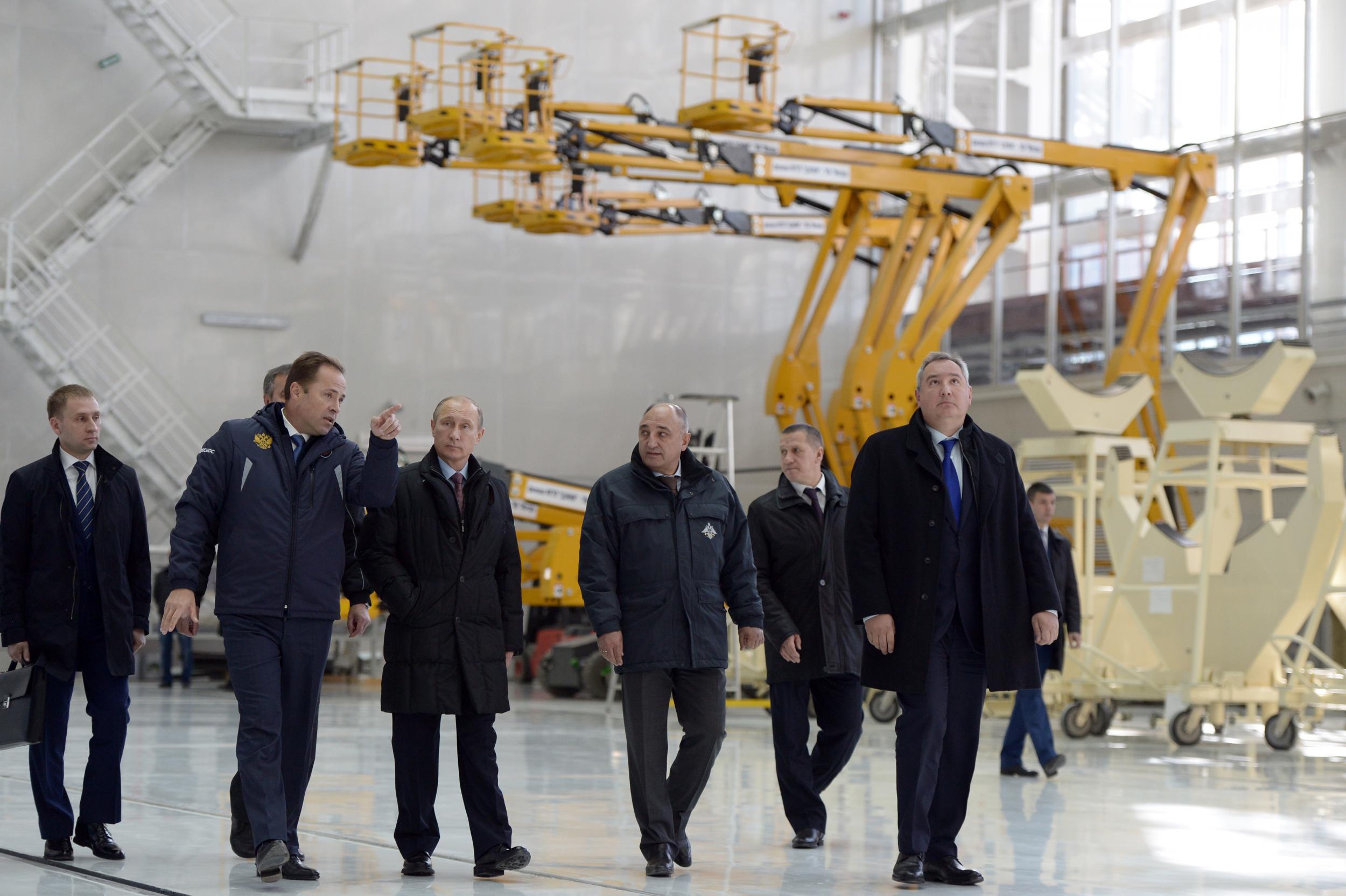 Russian President Vladimir Putin at the Vostochny Cosmodrome space centre