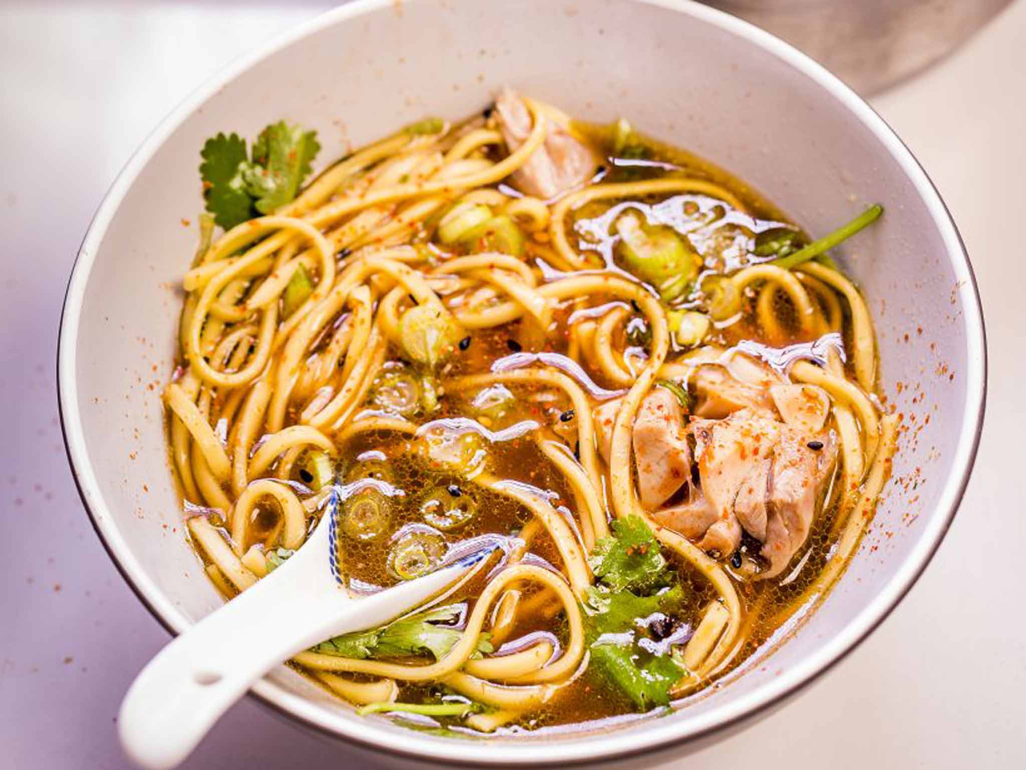 Roast chicken noodle soup