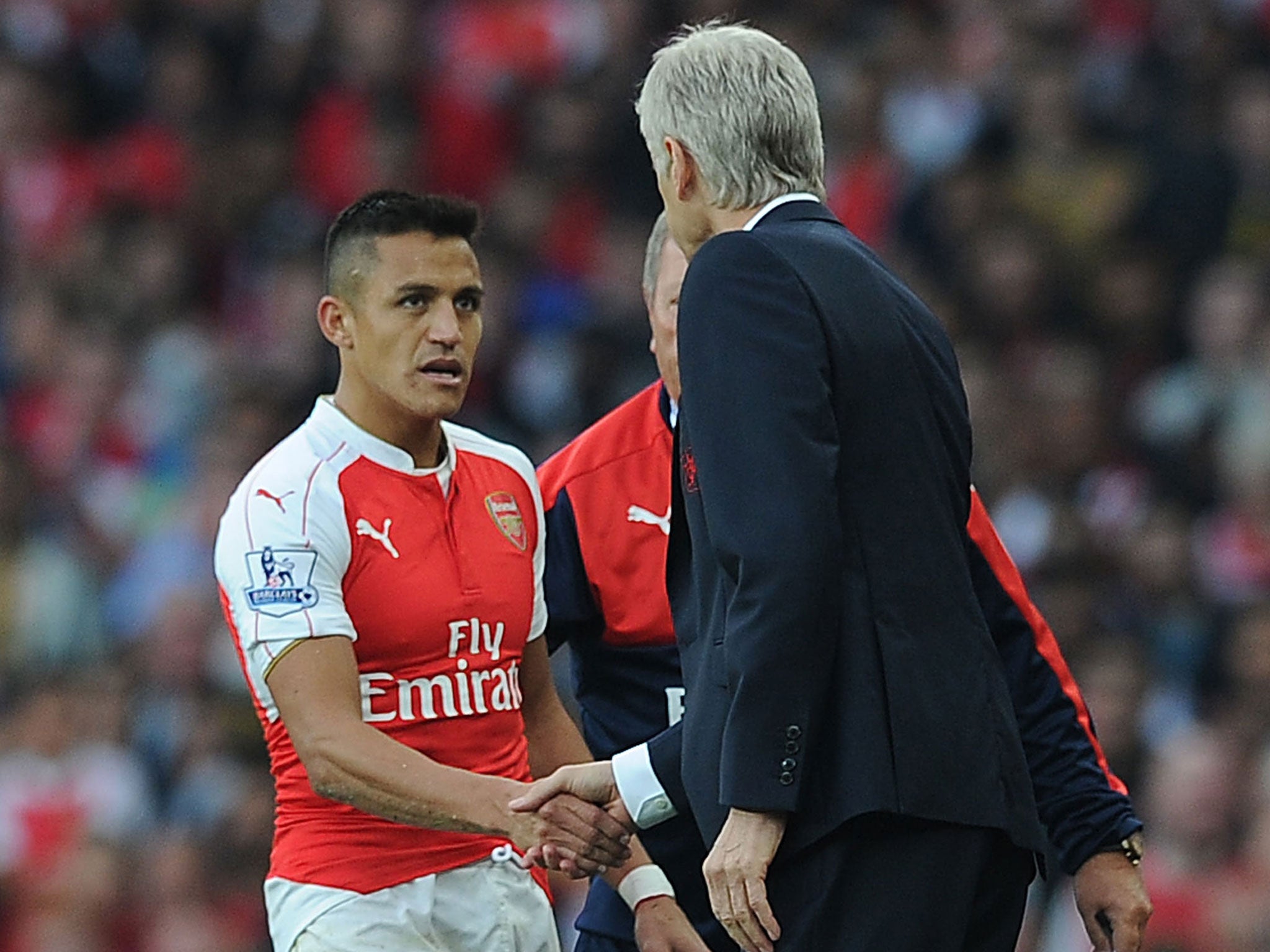 Alexis Sanchez with Arsene Wenger