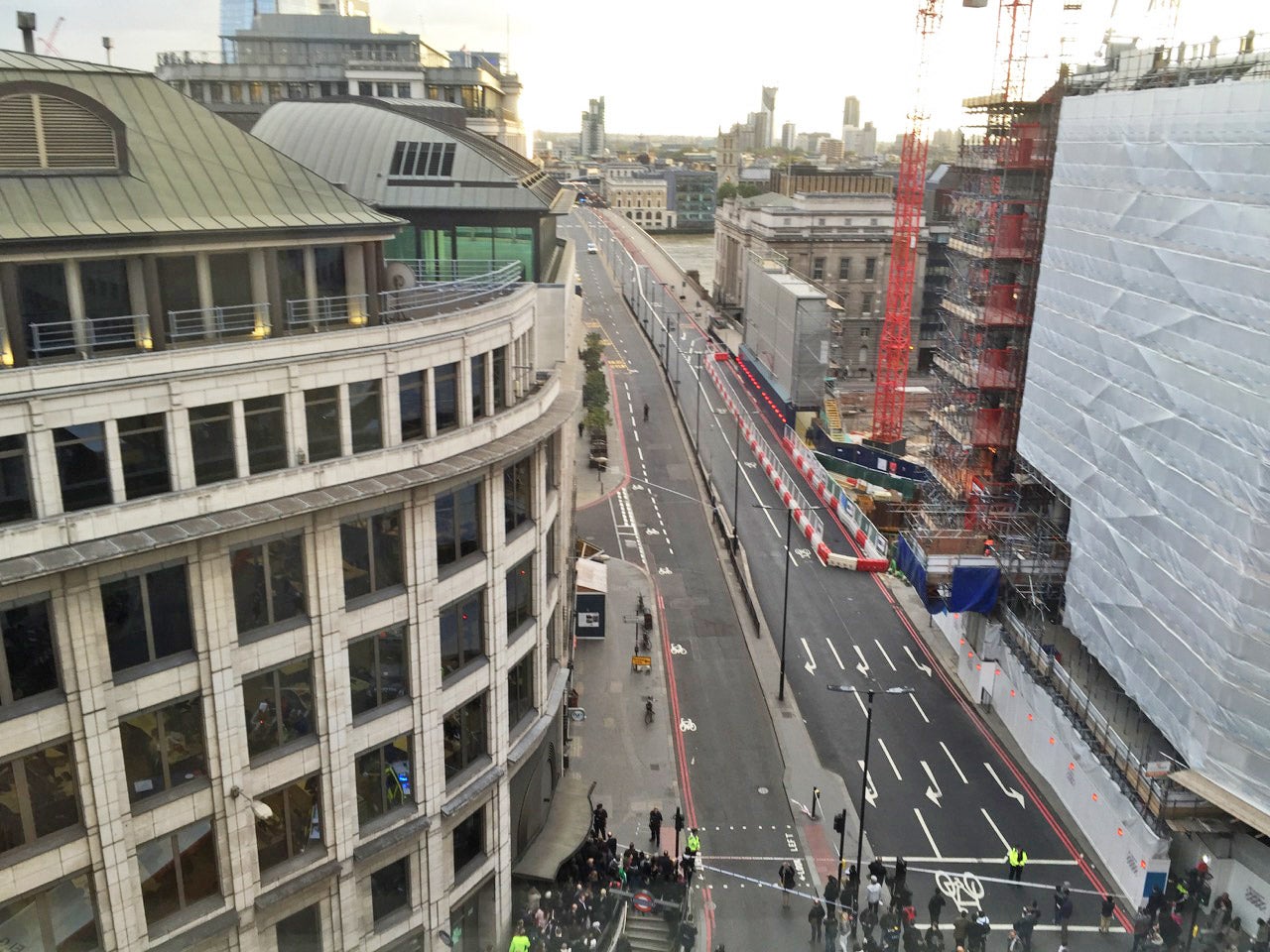 Police are seen guarding London Bridge