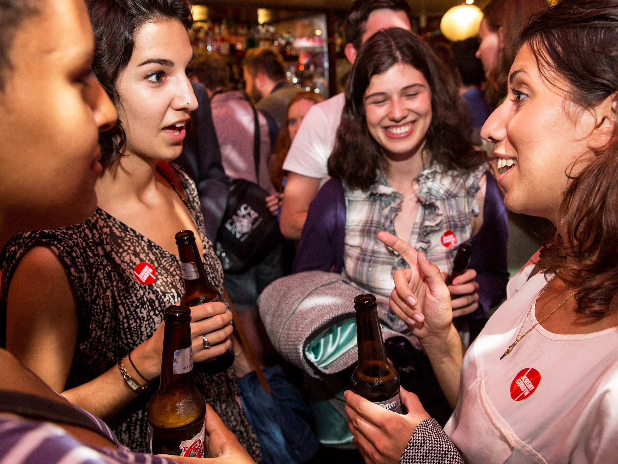 Jeremy Corbyn supporters at an event for young people during his leadership campaign