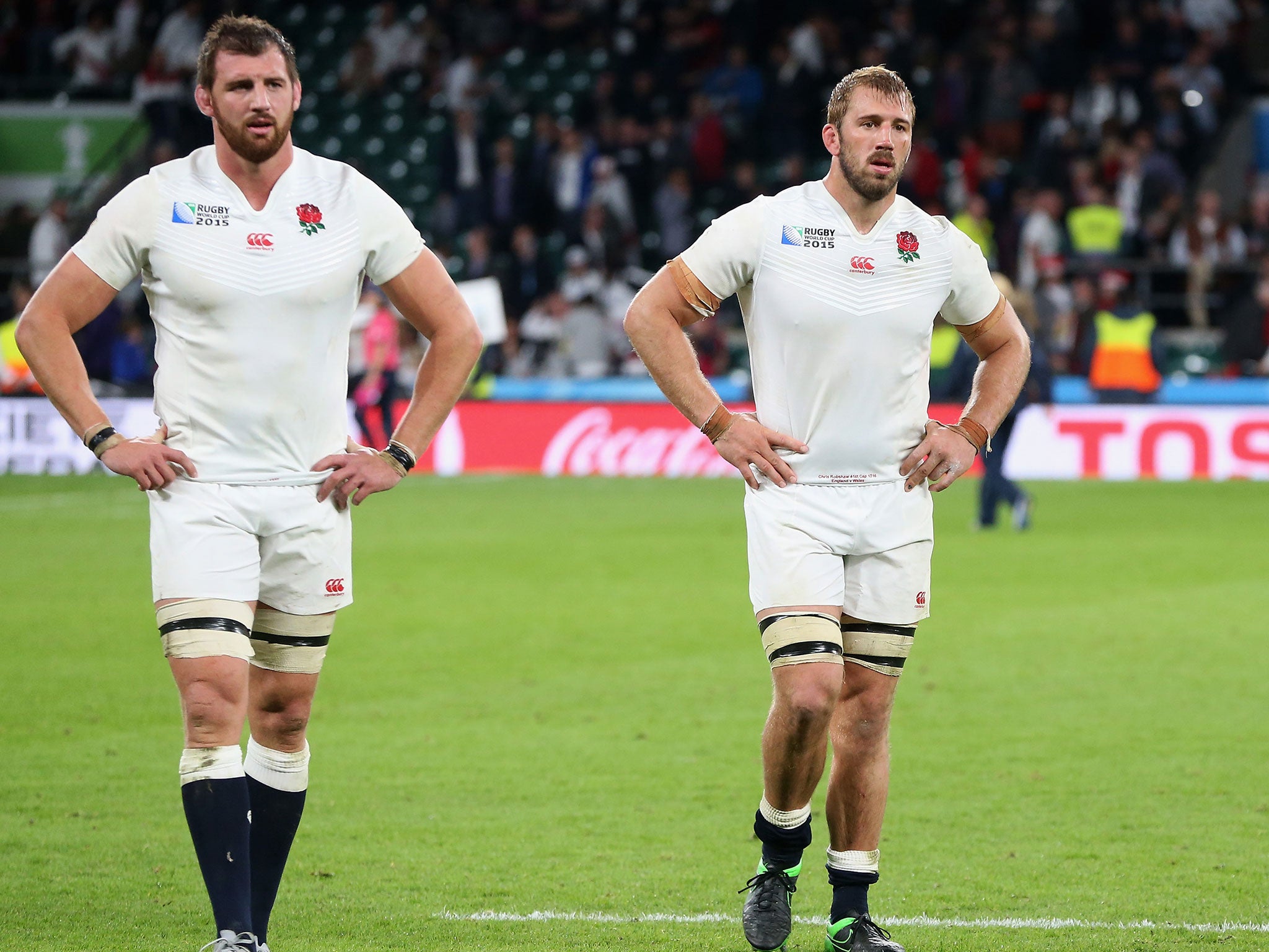 Tom Wood alongside England captain Chris Robshaw