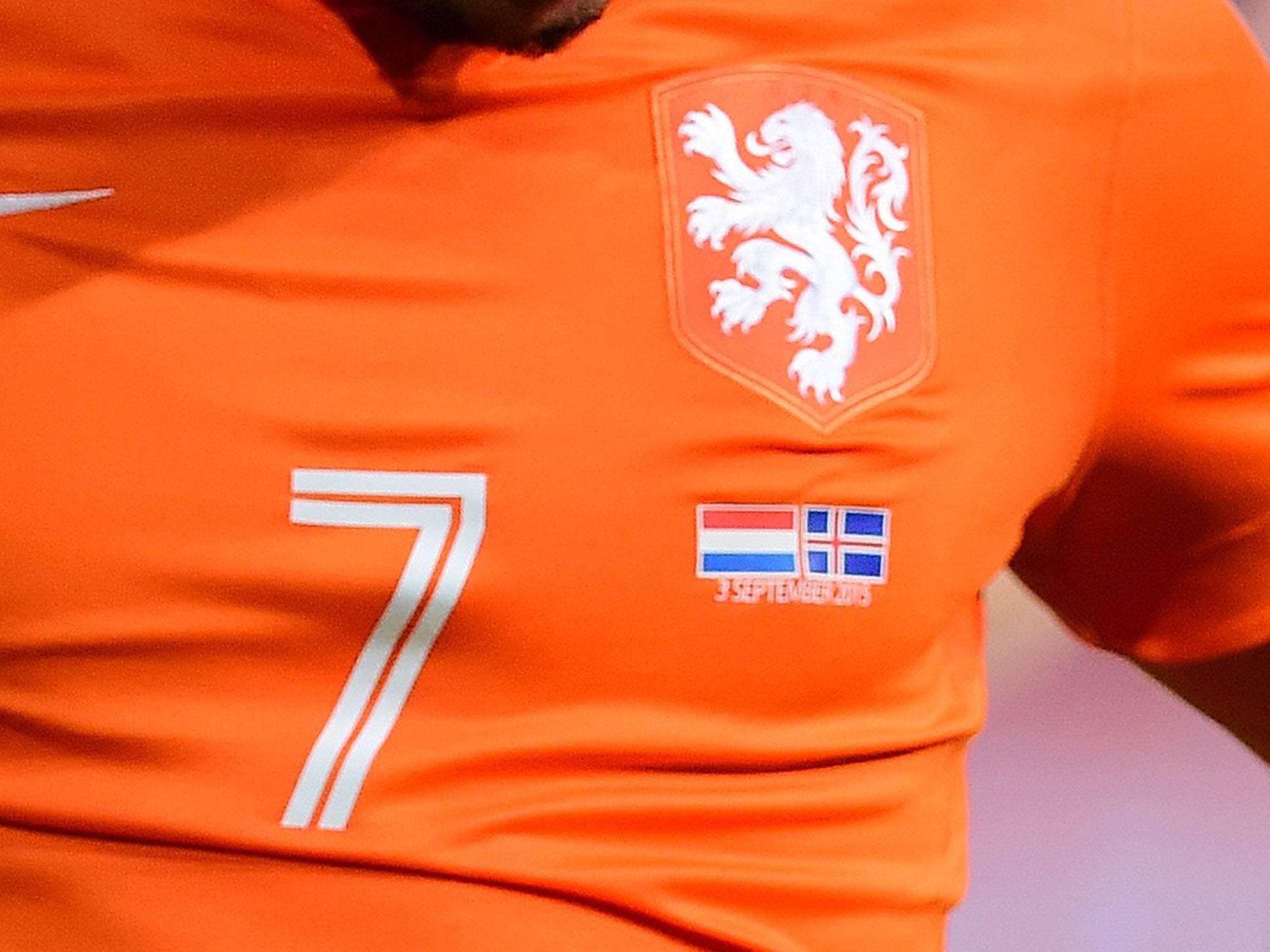 Memphis Depay's shirt for Iceland match...which he wore playing against Czech Republic this week