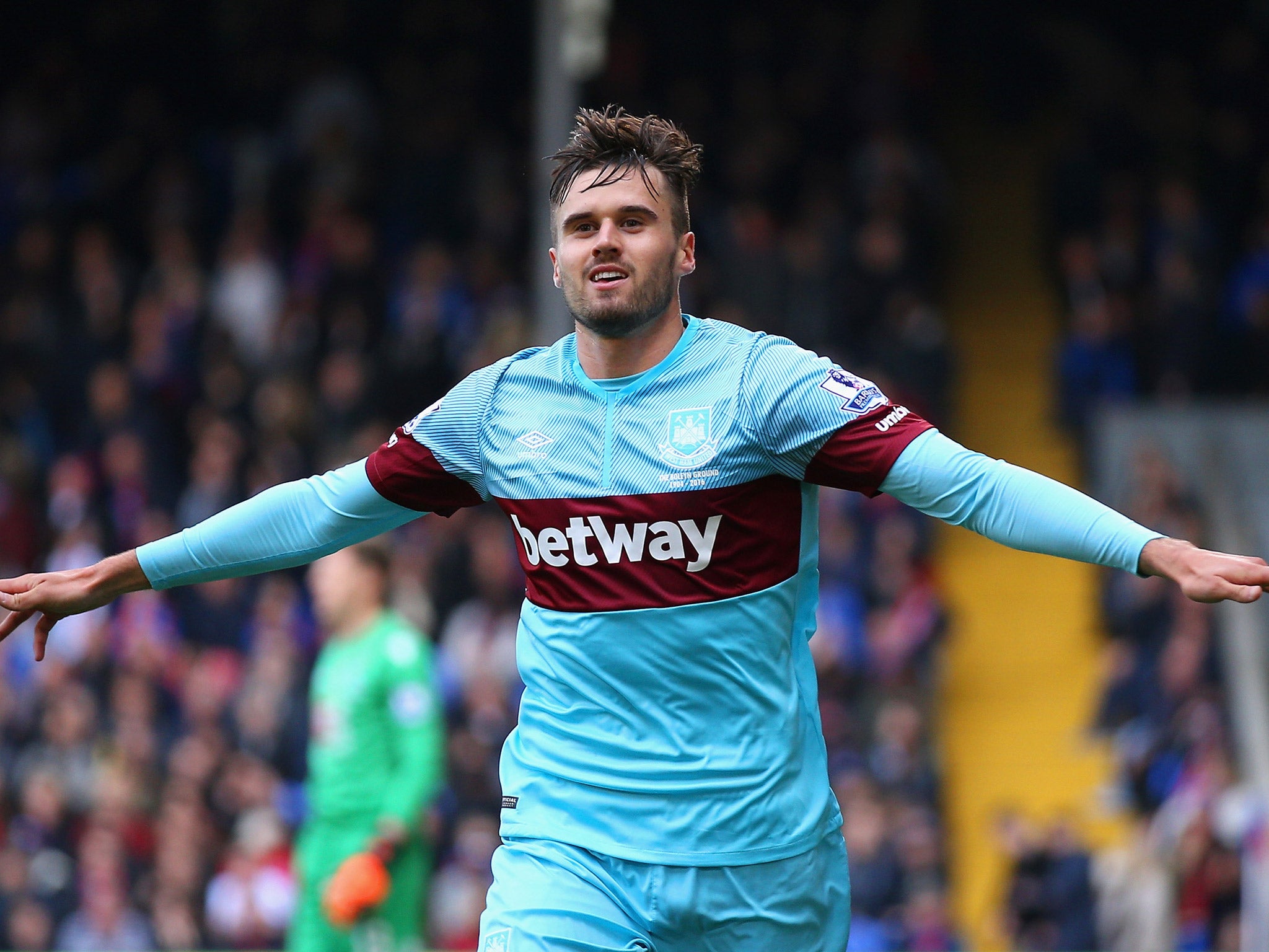 Carl Jenkinson celebrates opening the scoring
