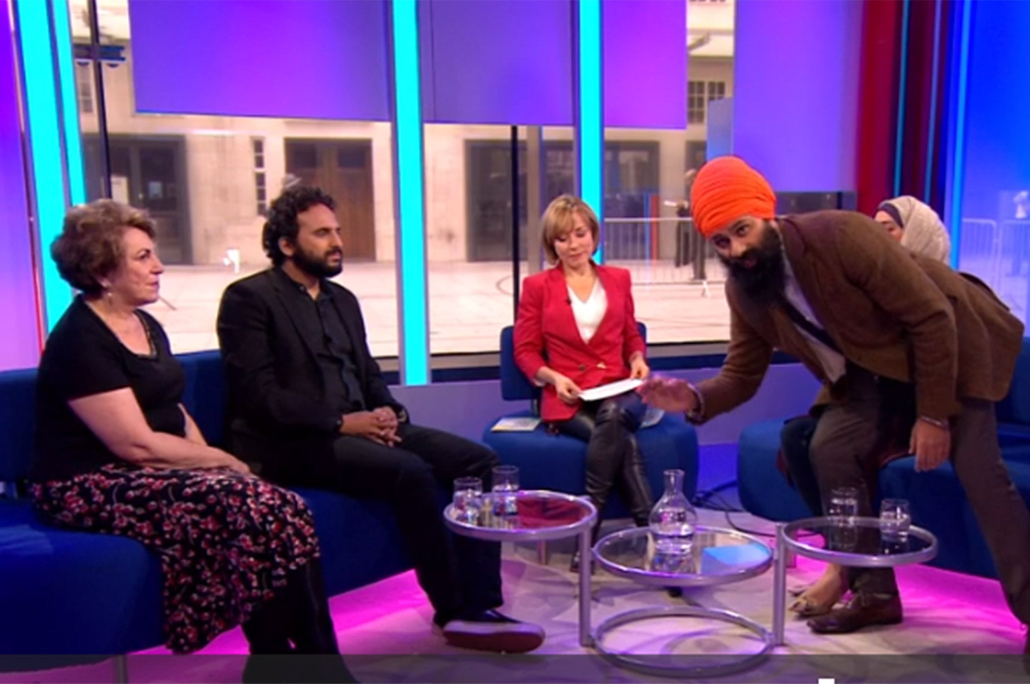 Jagmeet Singh interrupting Sian Williams live on-air