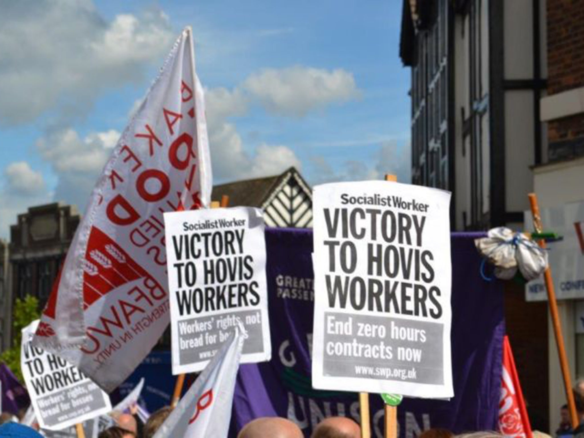 Daily bread: the Bakers Union, demonstrating here in Wigan, has had some success in opposing tough new working practices in the industry