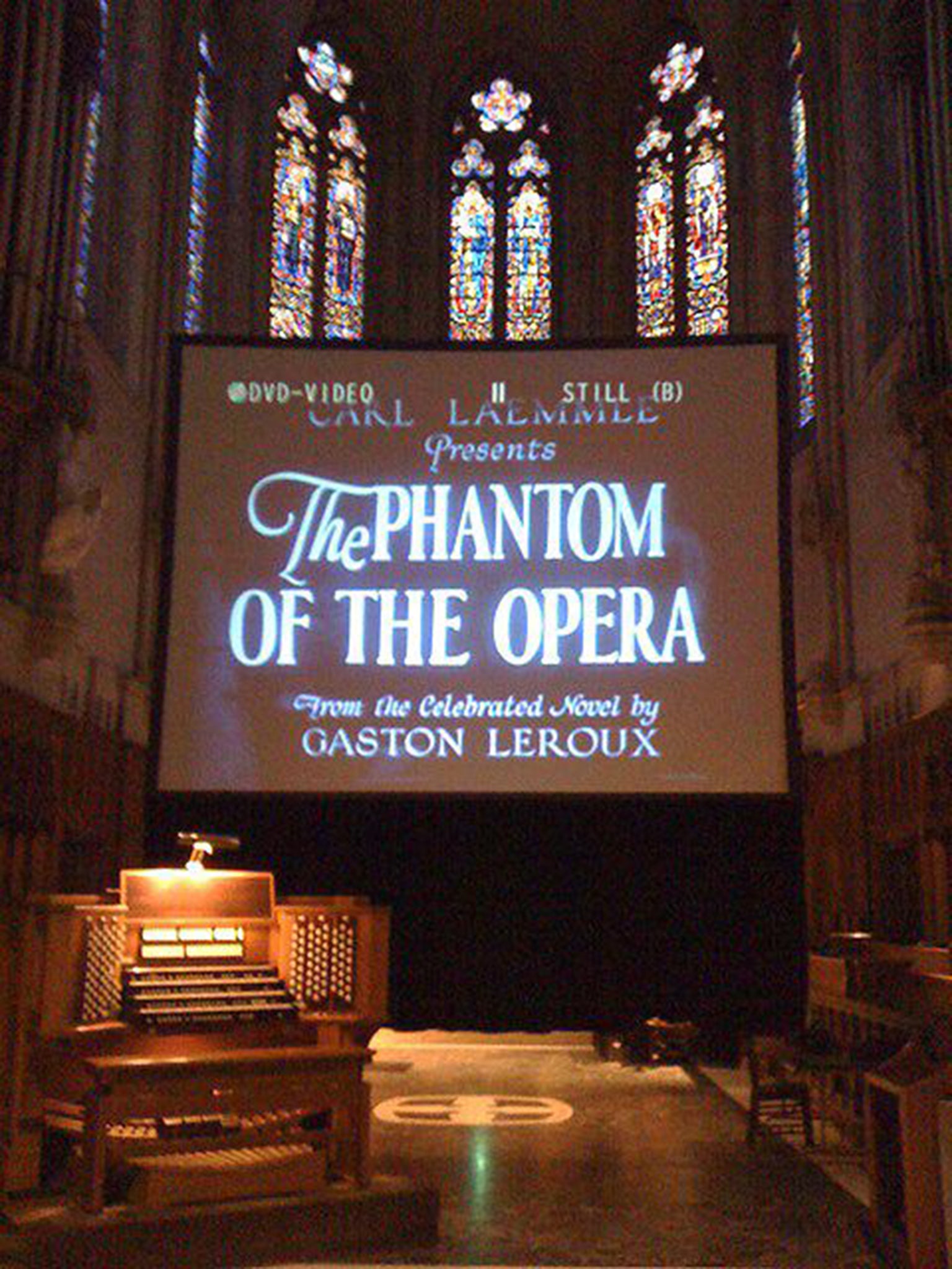 Rood screen: the credits roll in Grace Cathedral, San Francisco