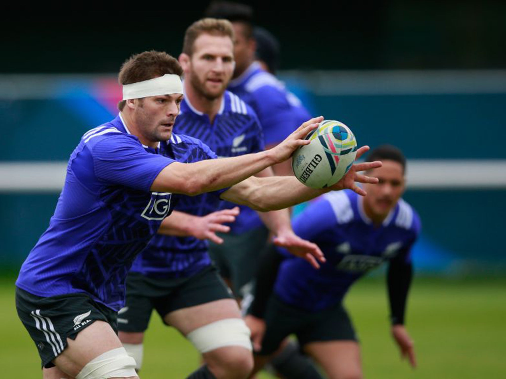 Richie McCaw, seen during training on Thursday, has been hailed as the ‘complete footballer’ by his coach