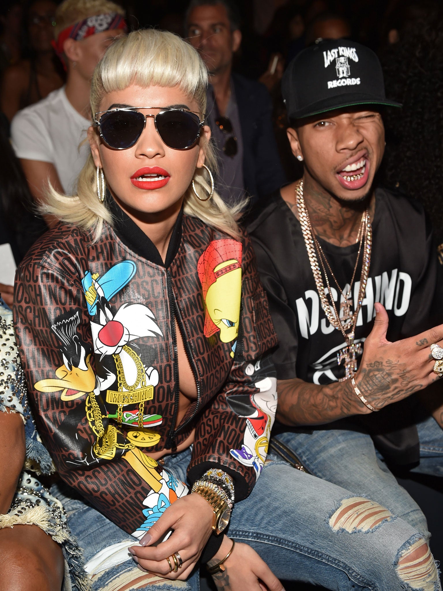 Rita Ora and US rapper Tyga in the front row at New York Fashion Week