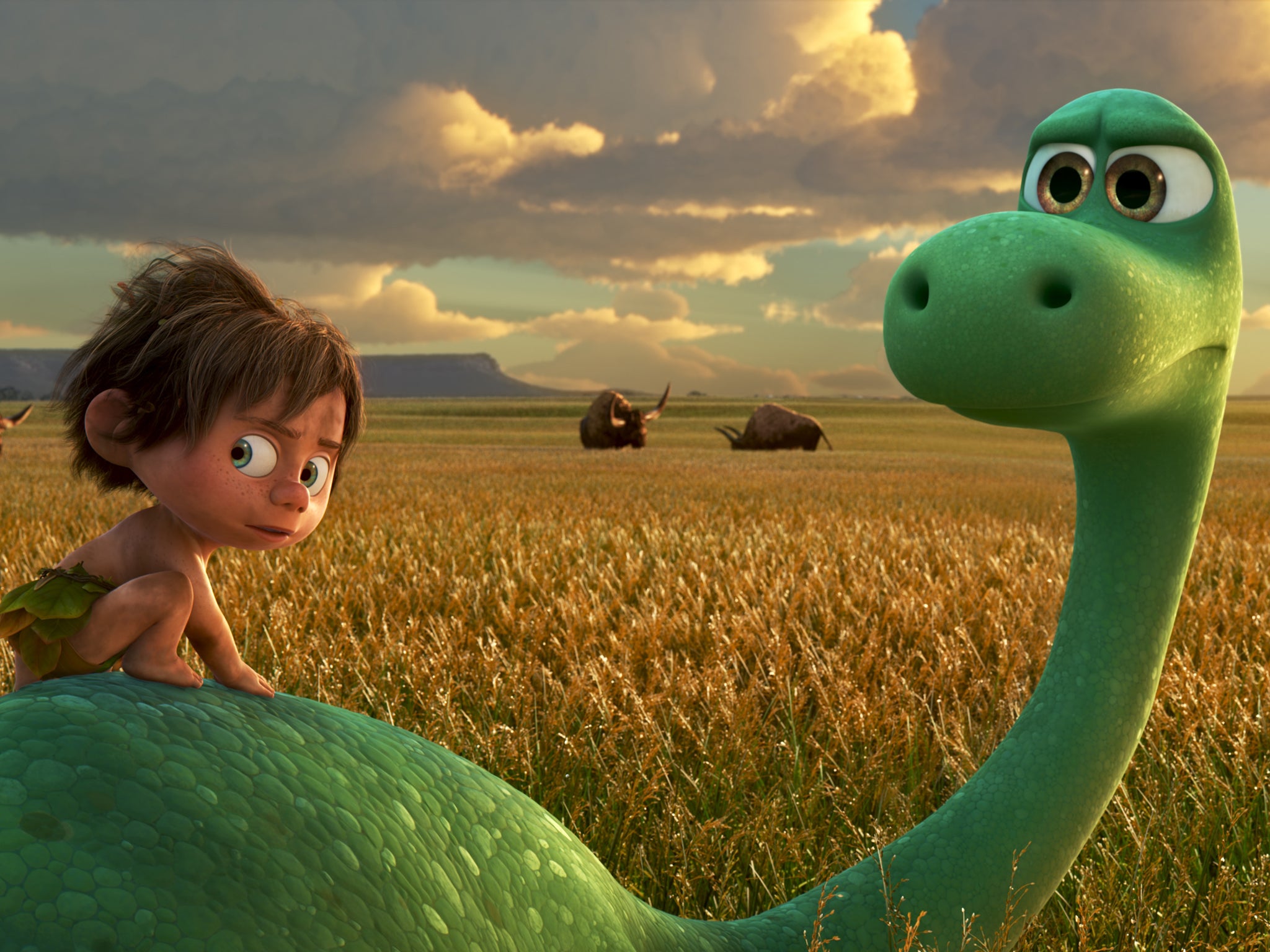 Arlo, an Apatosaurus, encounters a human named Spot