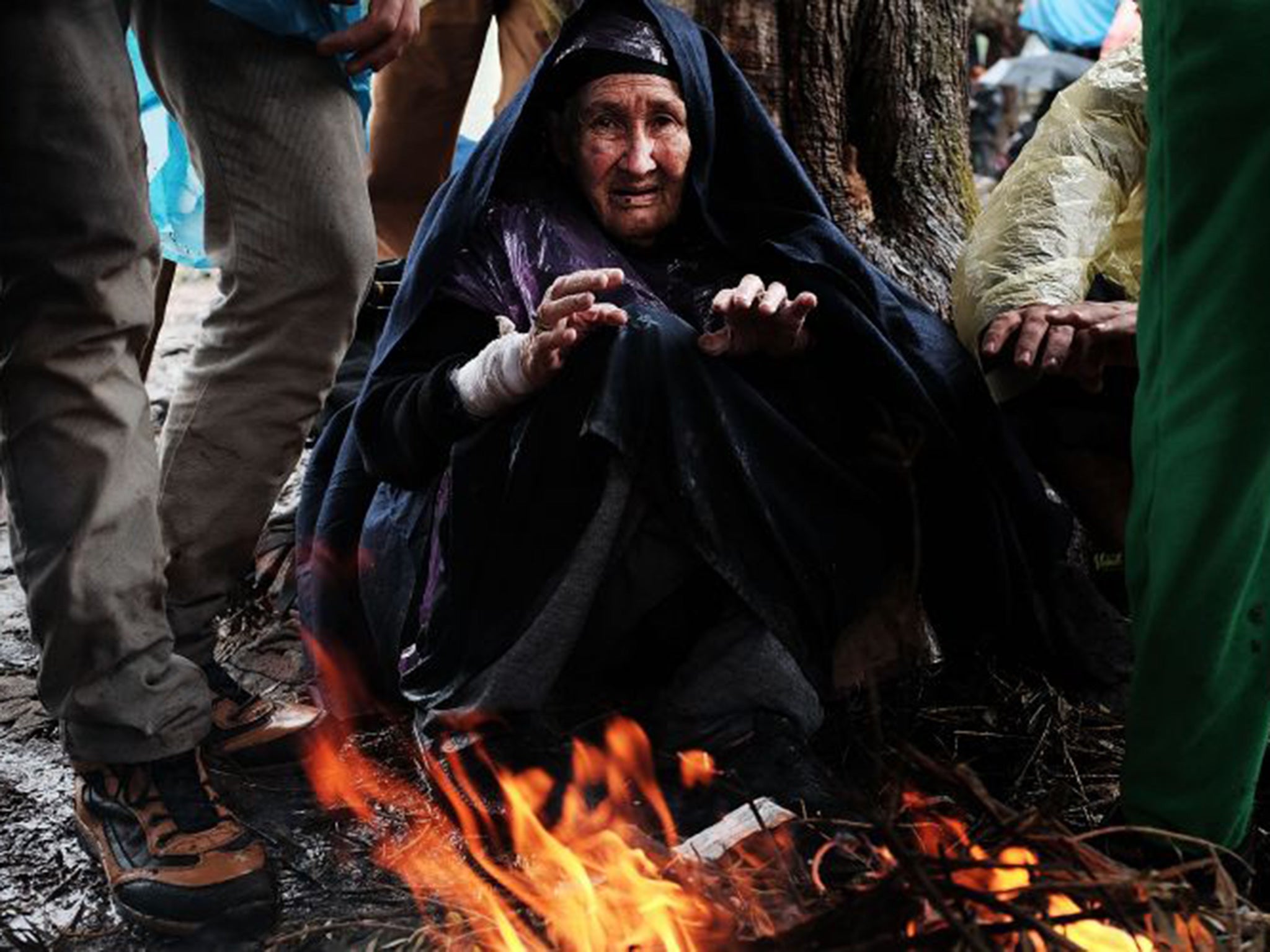 Bakhtavar Nazary, a 90-year-old Afghan refugee at the Moria camp on Lesbos yesterday