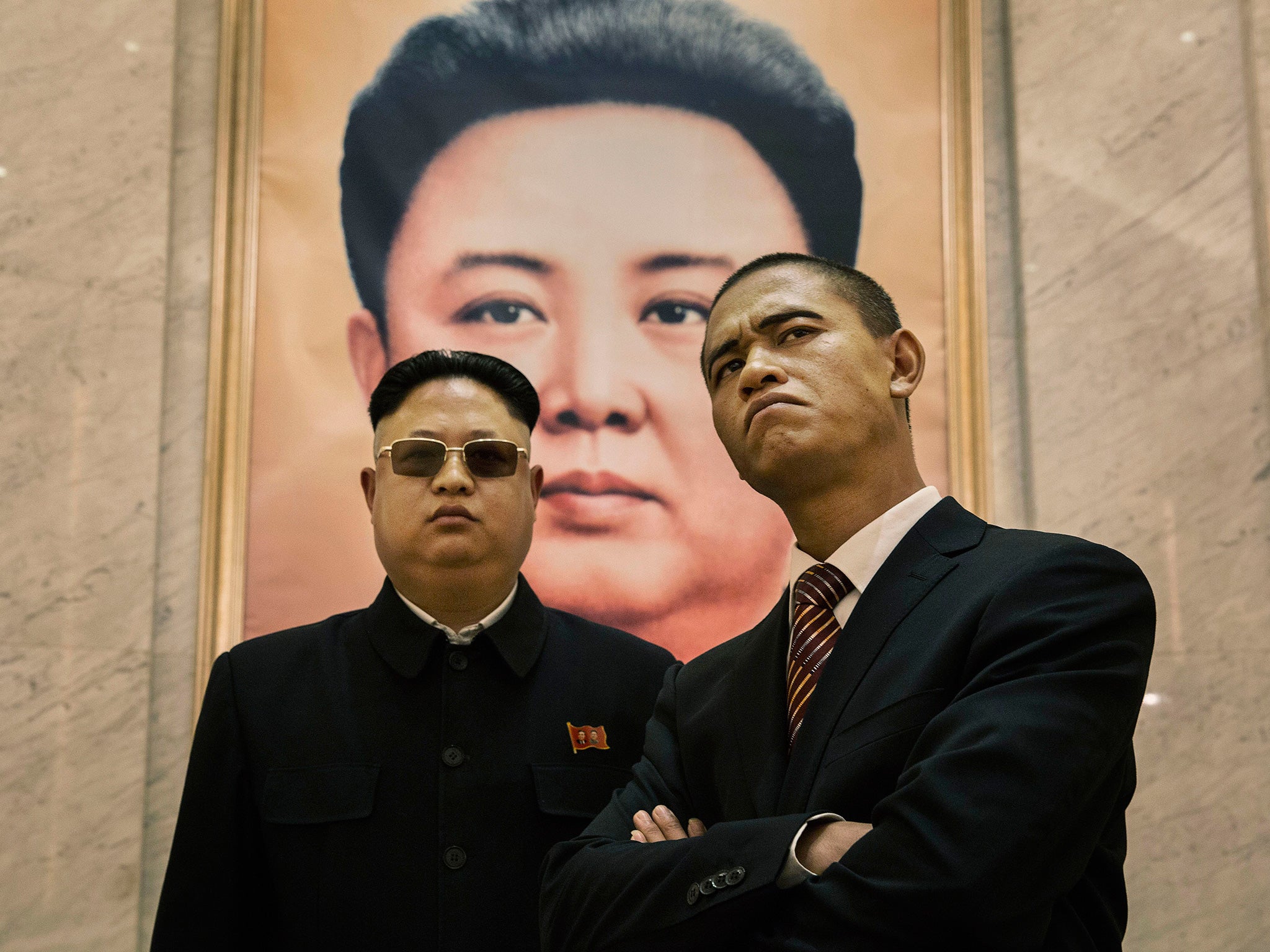 Xiao with Kim Jung Un impersonator Jia Yongtang