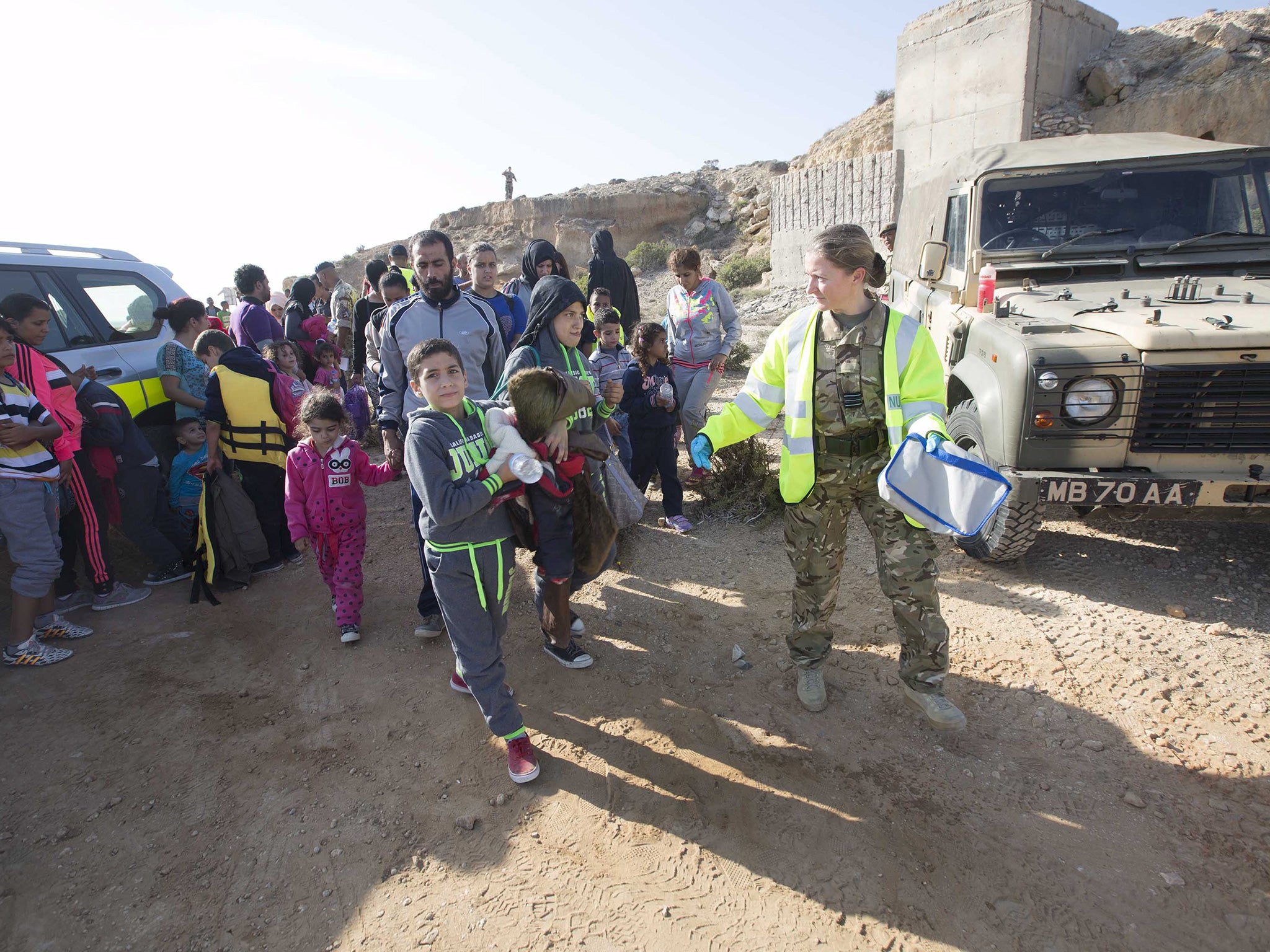 More than 100 migrants came ashore at Akrotiri on Wednesday – others have been at the base since 1998