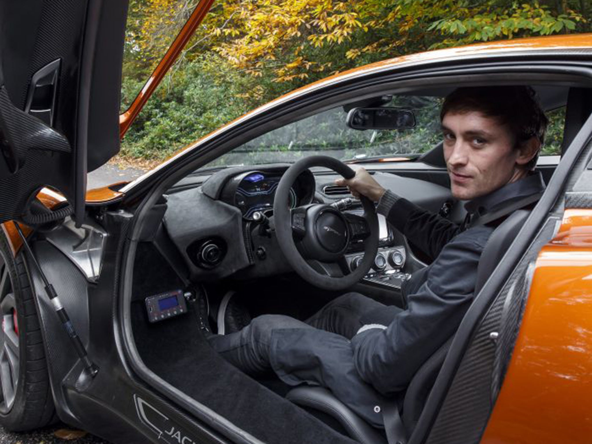 Oscar Quine in the driver's seat