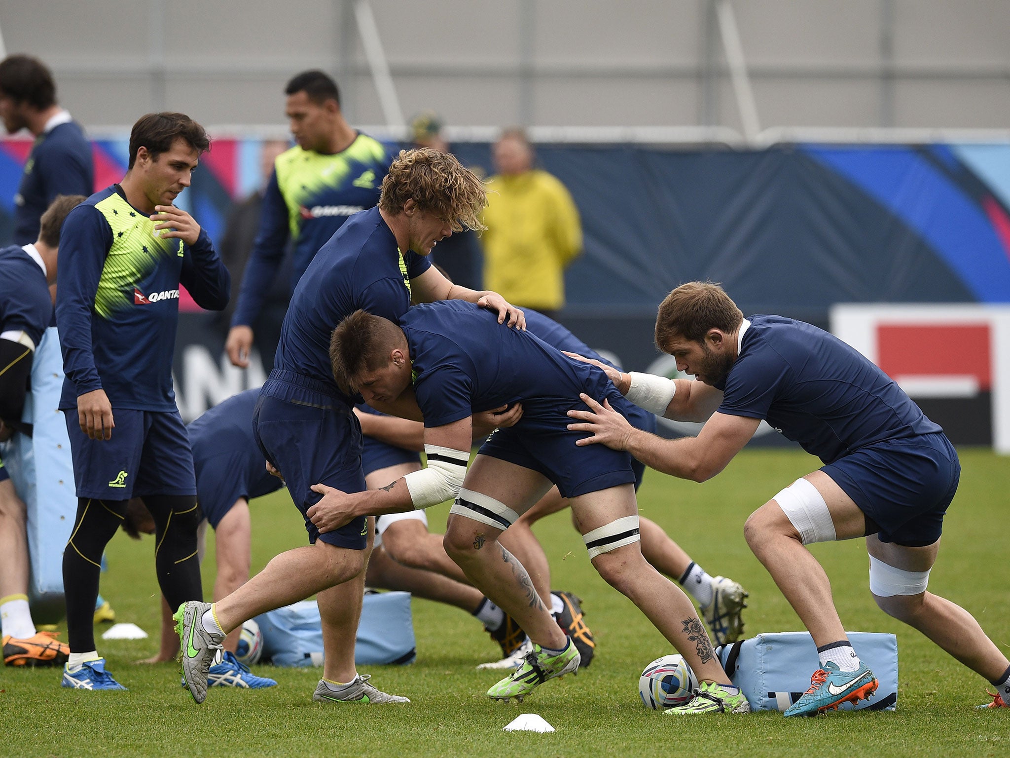 Michael Hooper in training for Australia