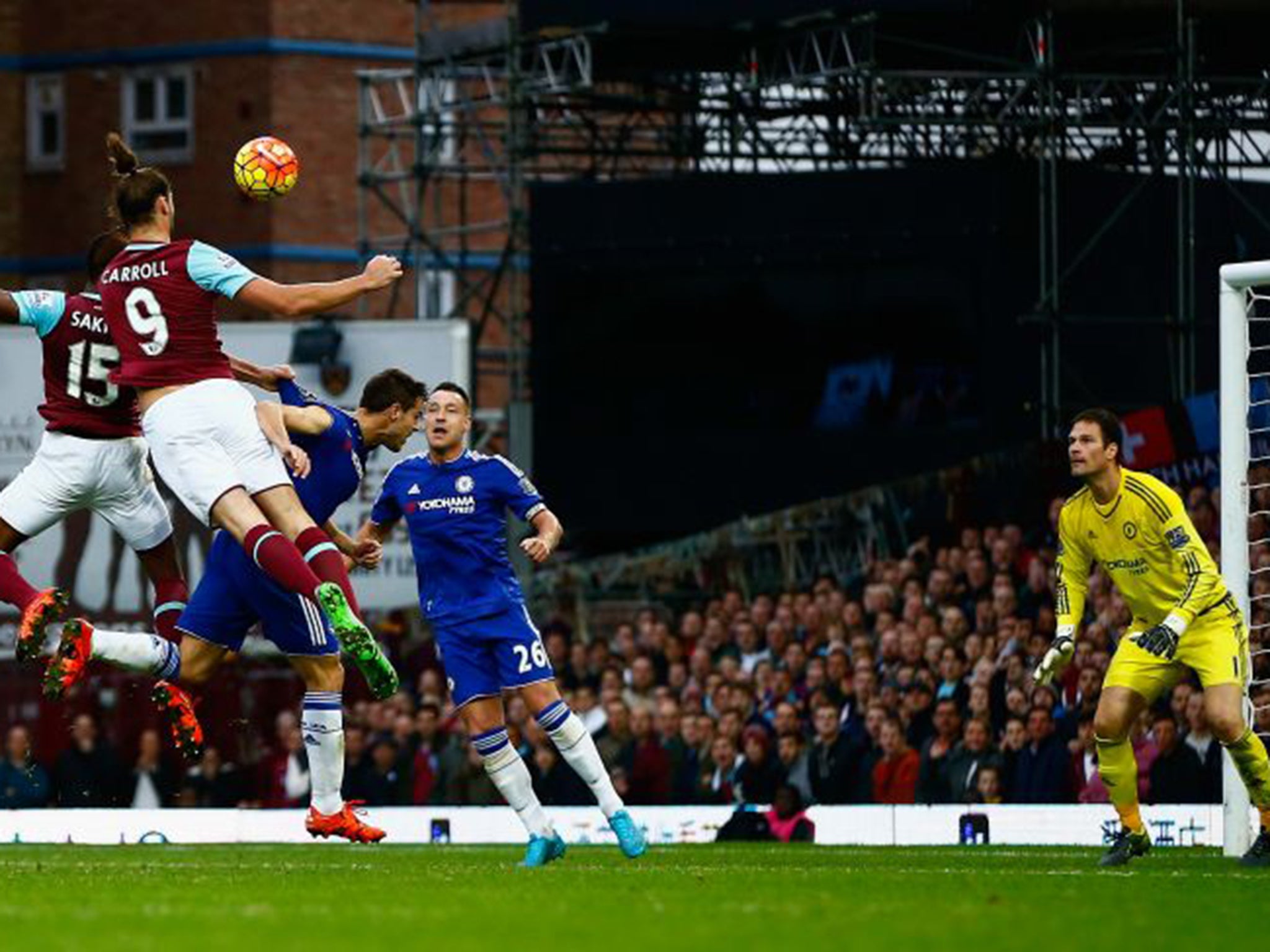 Andy Carroll heads home the winner