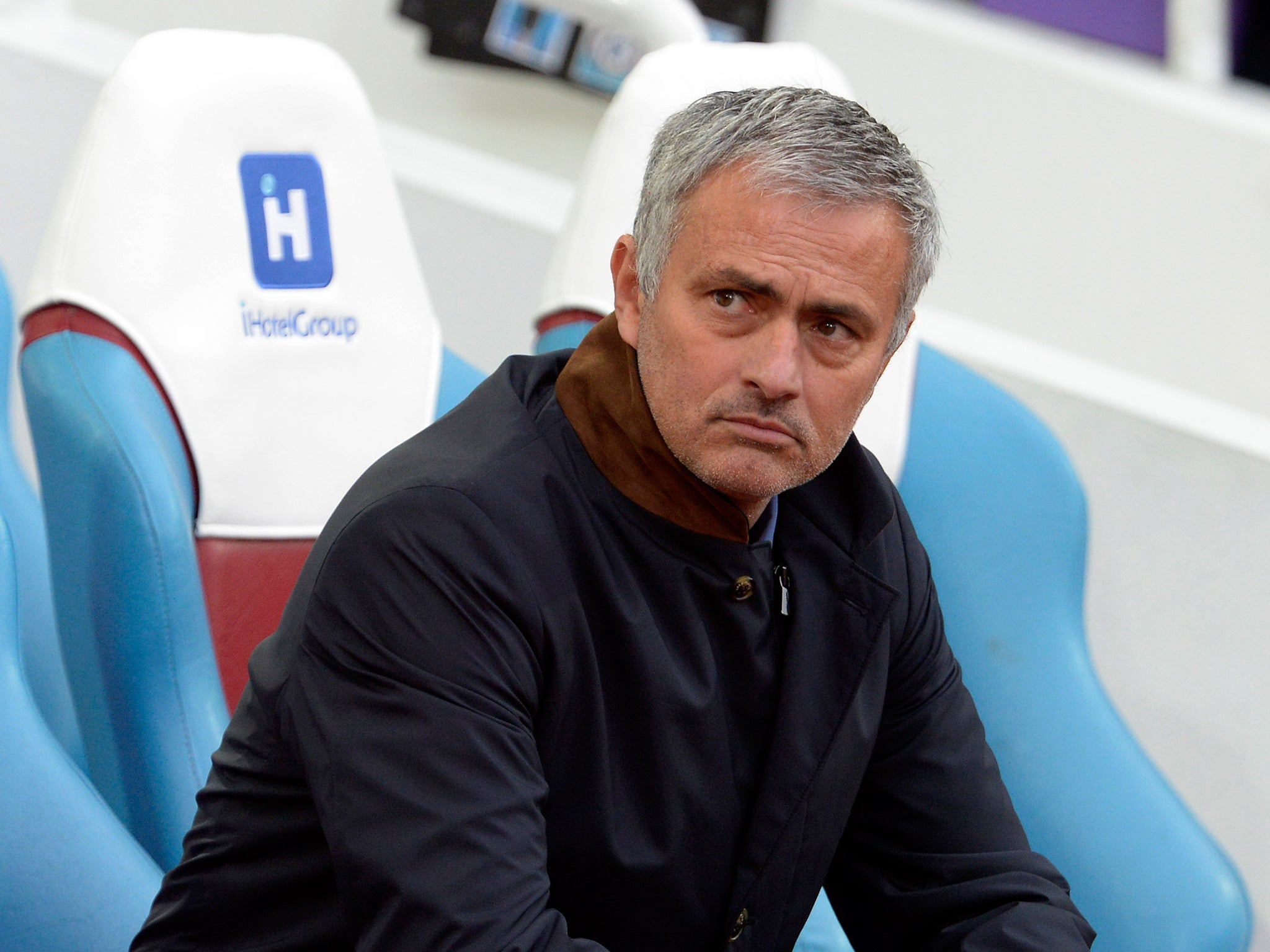 Chelsea manager Jose Mourinho in the dugout at Upton Park