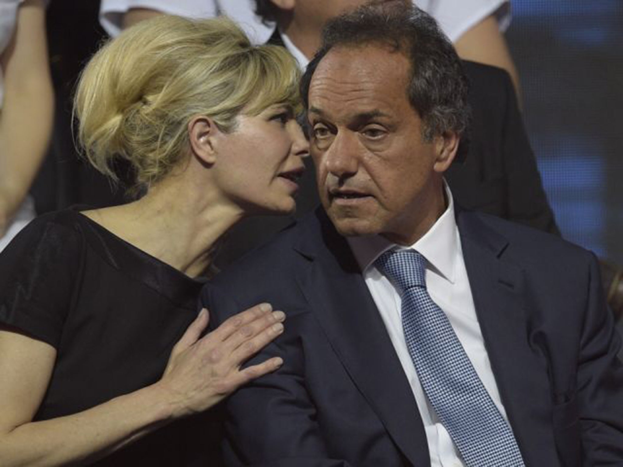 Daniel Scioli with his wife, Karina Rabolini