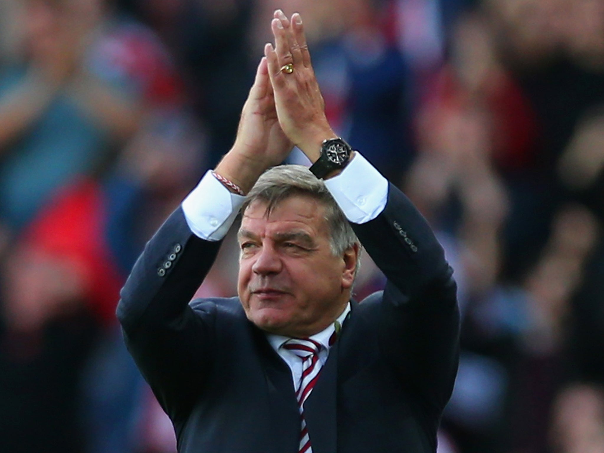 Sam Allardyce celebrates a the final whistle