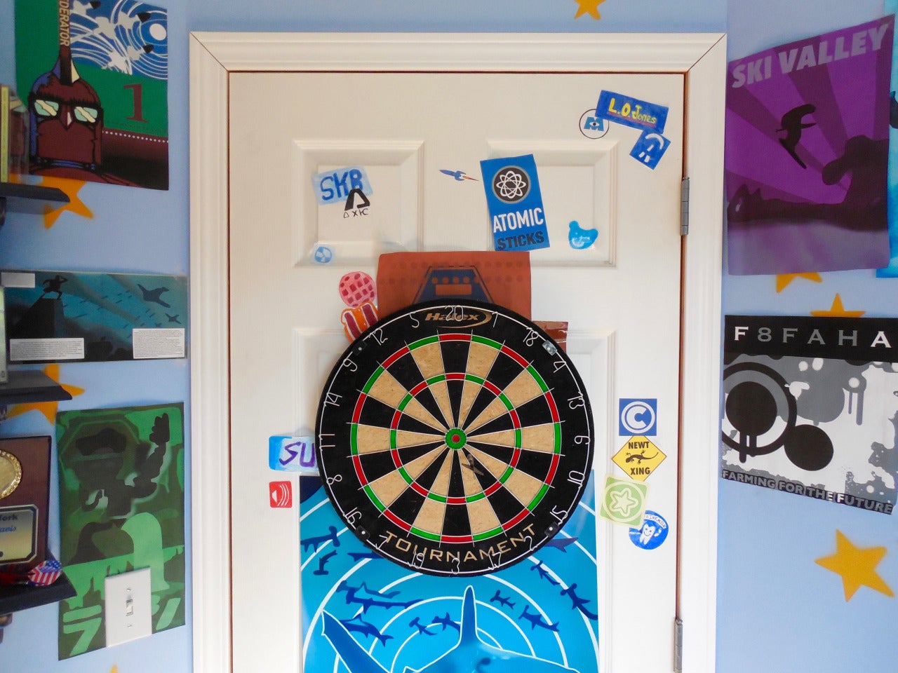 The group found a replica dart board at a thrift store for $5