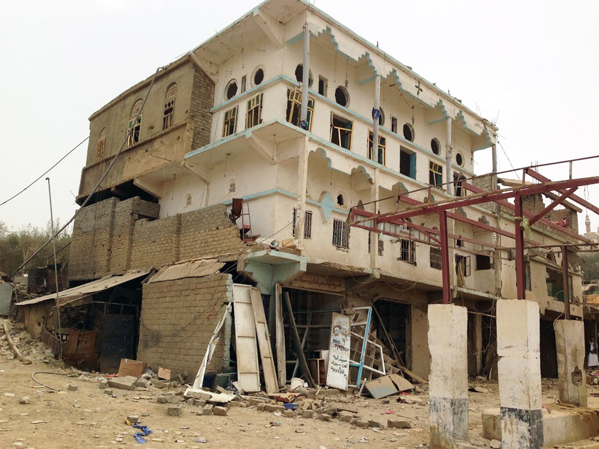 An MSF hospital at Haydan after it was hit by a Saudi Arabian air strike