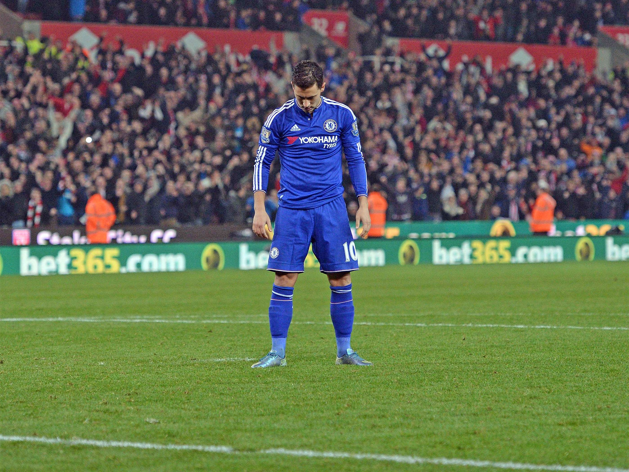 Eden Hazard's missed penalty gave Stoke victory