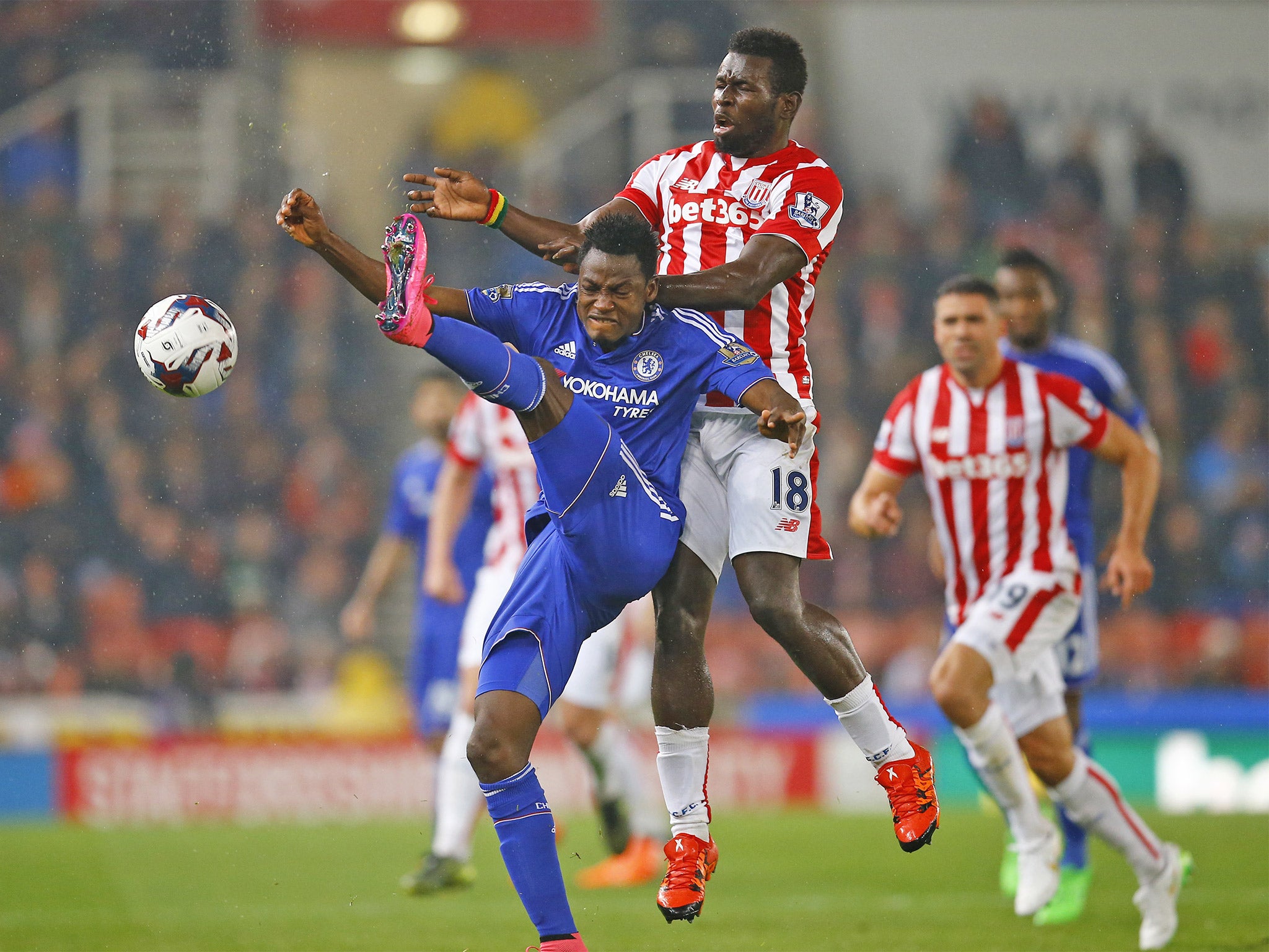 Chelsea's Baba Rahman vies with Mame Biram Diouf