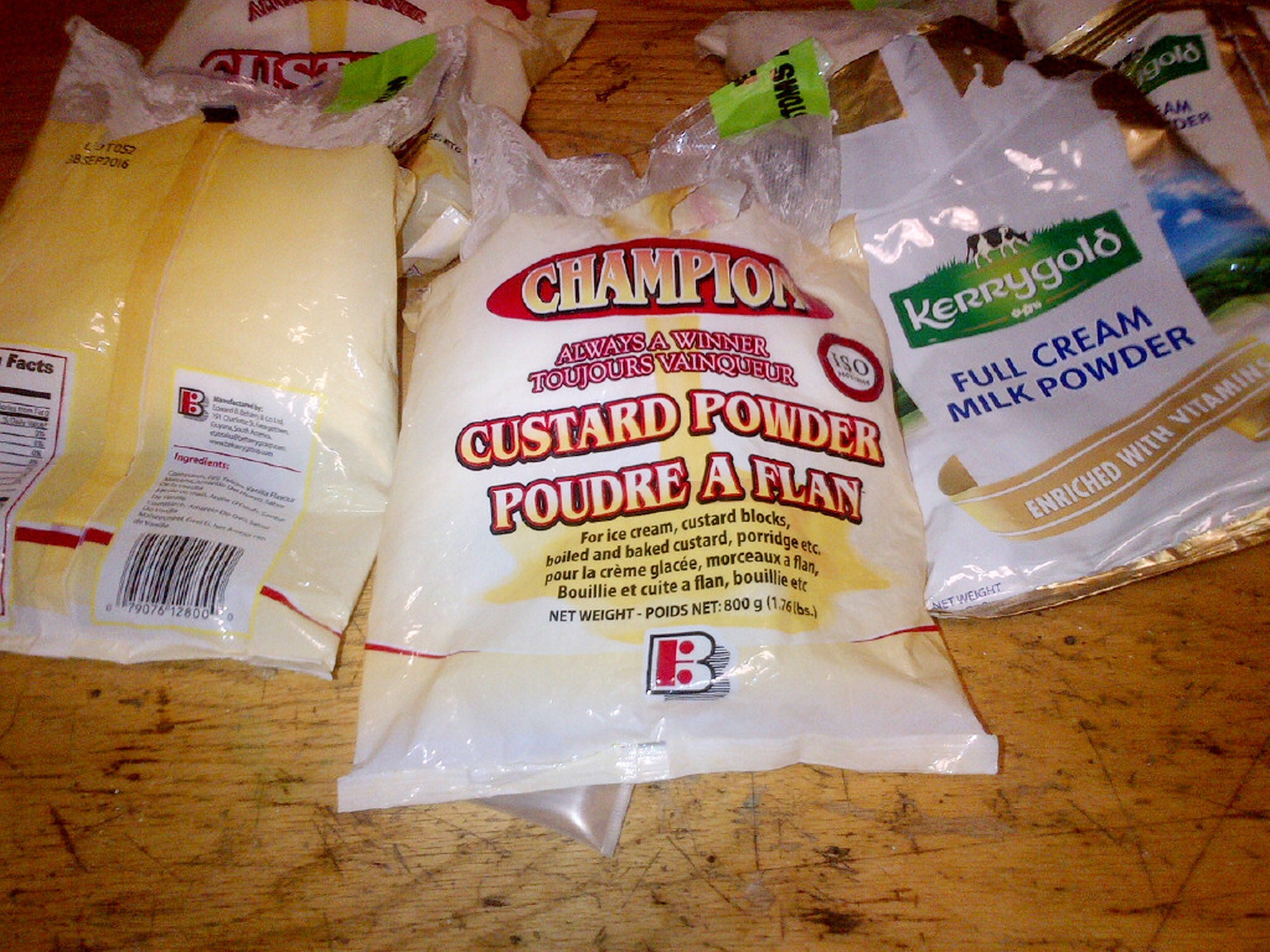 This November 2014 photo provided by U.S. Customs and Border Protection shows bags, marked as holding powdered dairy products, that hold cocaine in New York. A woman arriving at Kennedy International Airport in New York from Guyana was found with six bags of milk and custard powder that were filled with cocaine.