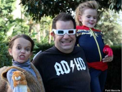 John Marcotte with his daughters Stella and Anya