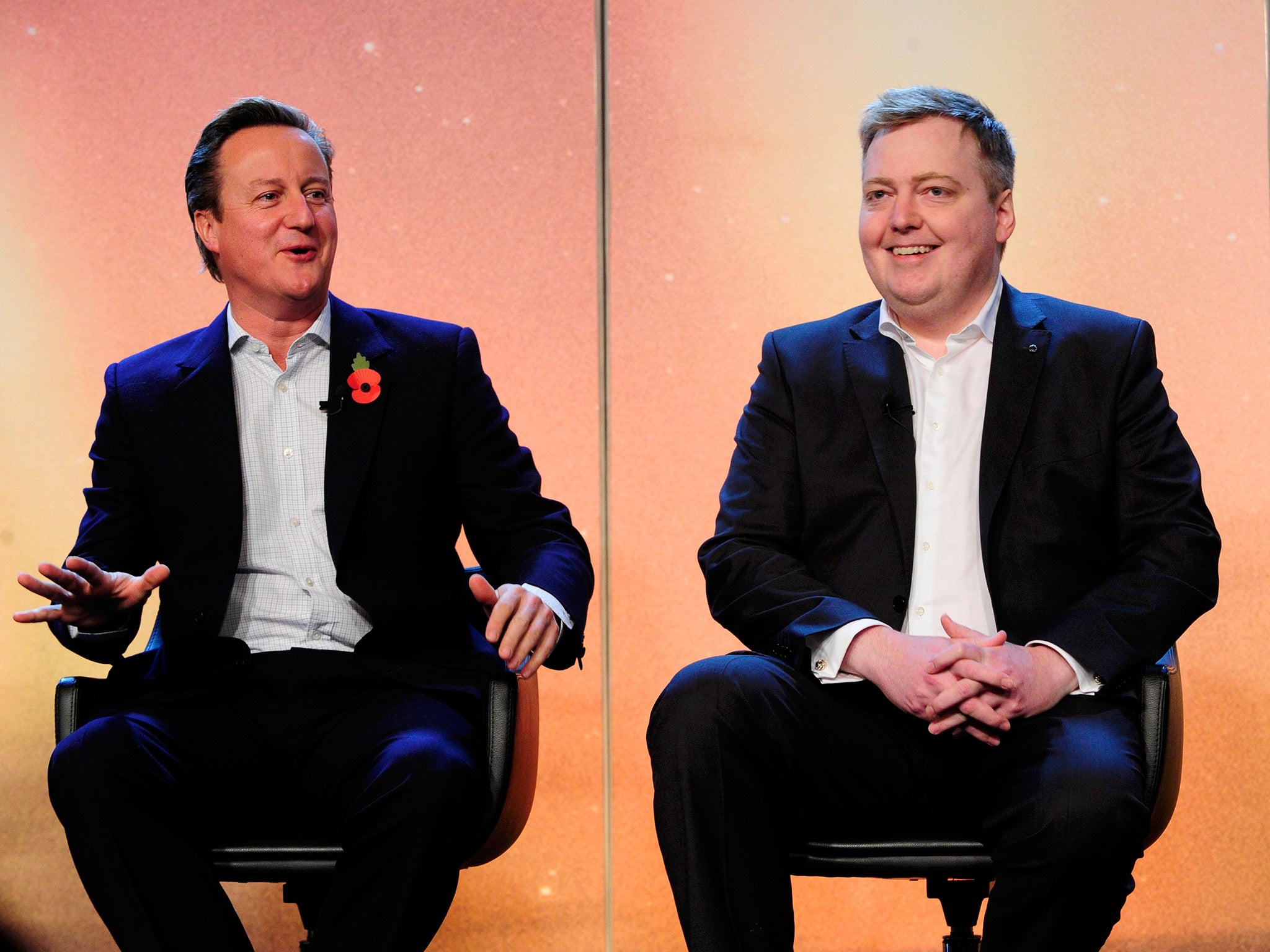 David Cameron and his Icelandic counterpart, Sigmundur David Gunnlaugsson, at the Northern Future Forum