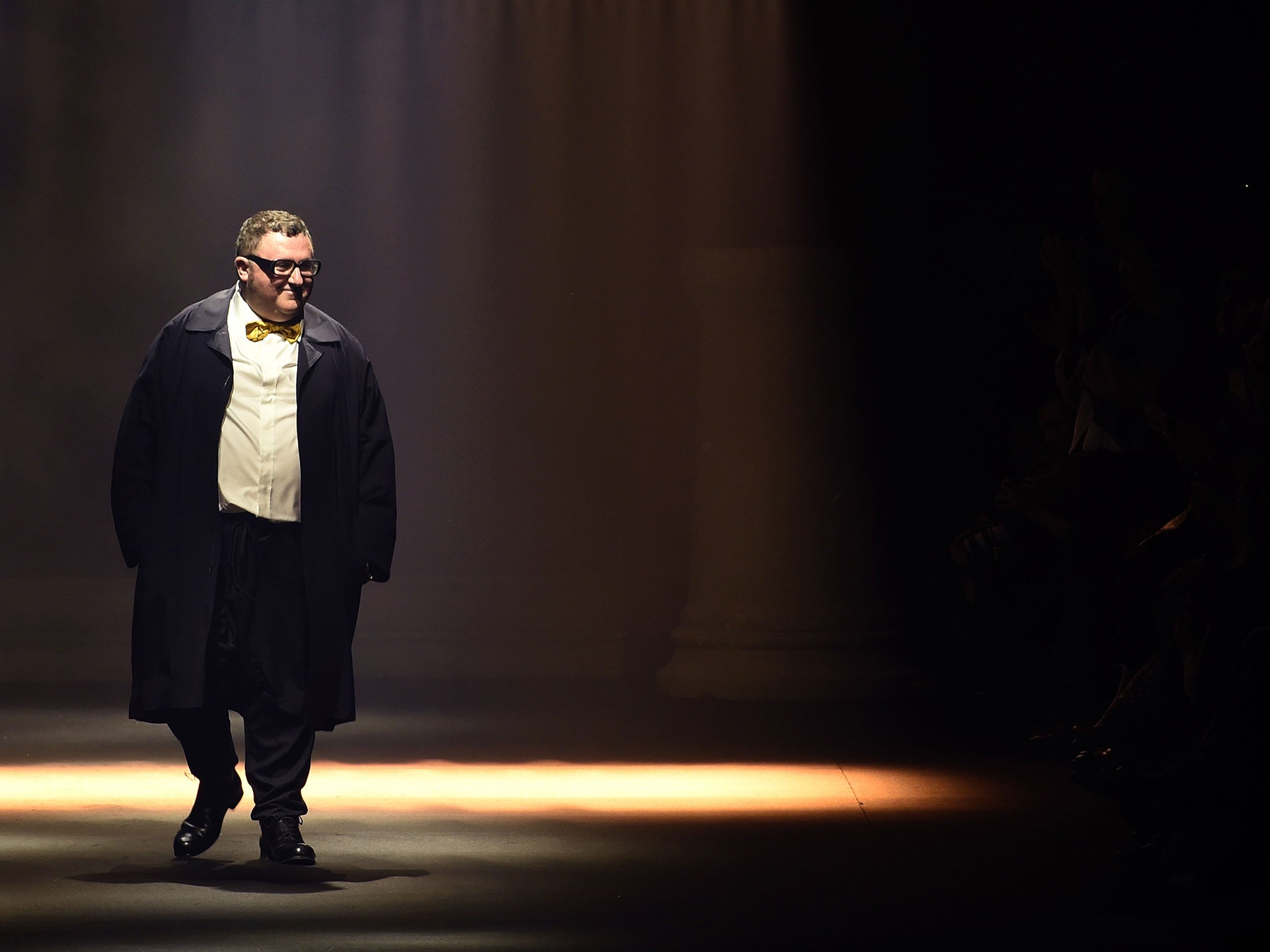 Alber Elbaz at the end of Lanvin's 2016 Spring/Summer ready-to-wear fashion show in Paris earlier this month