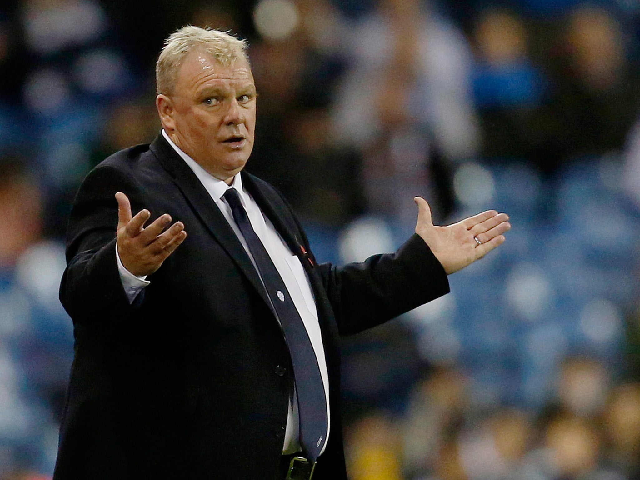 Steve Evans shows his frustration