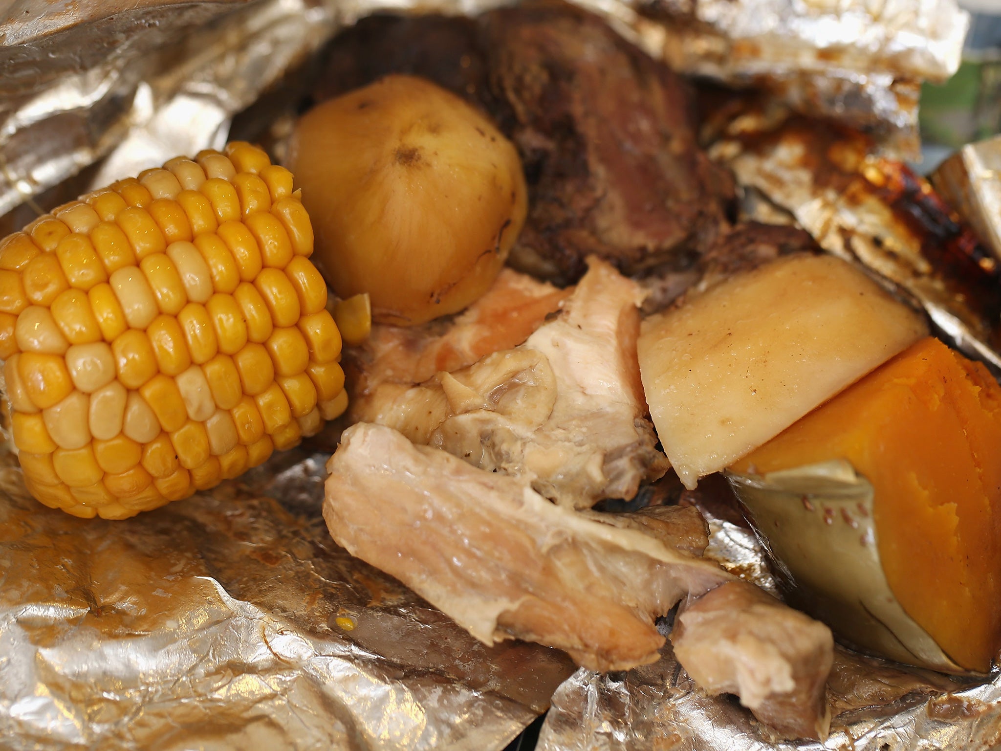 A hangi is served for Waitangi Day celebrations