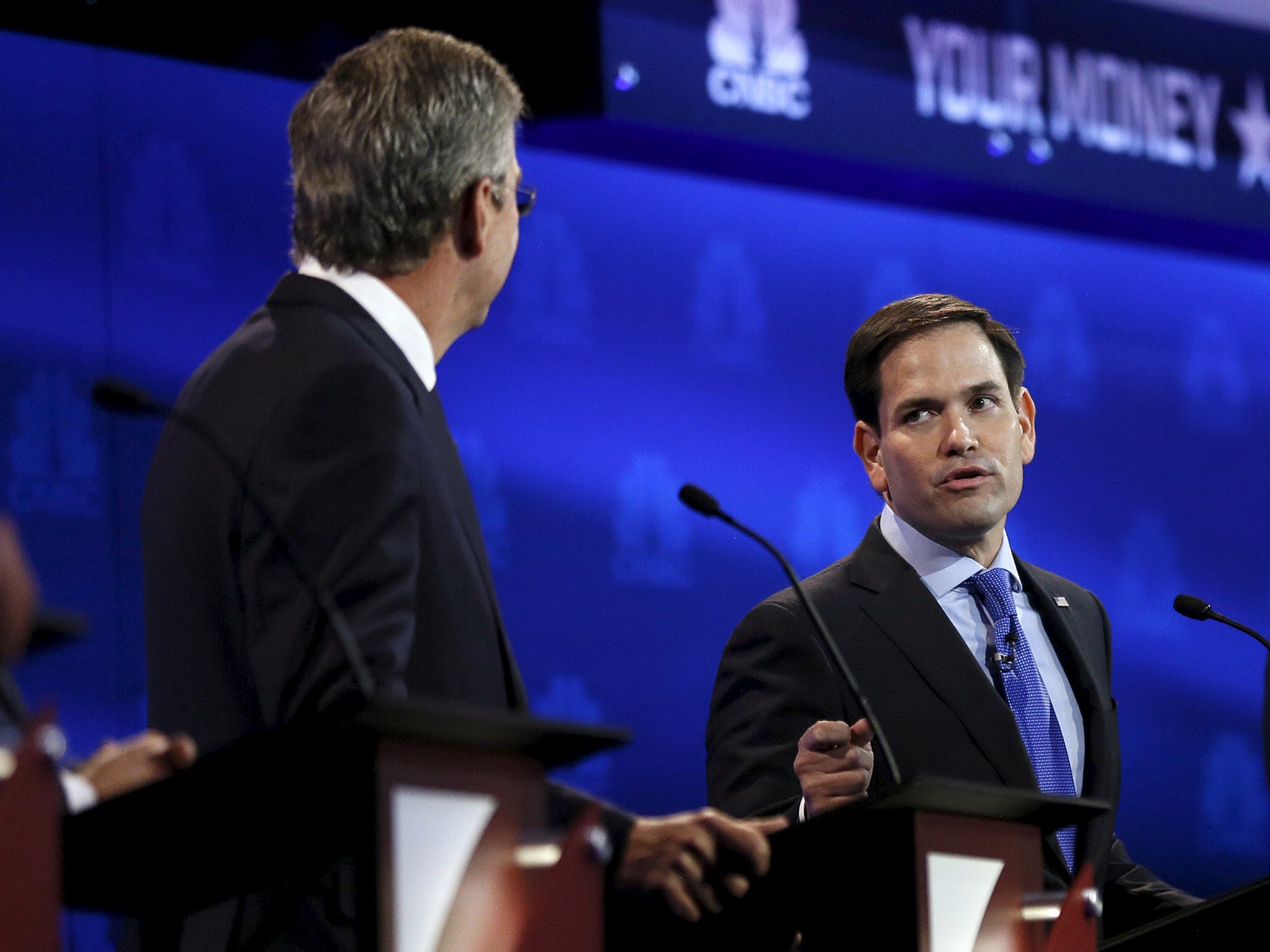 Marco Rubio spars with Governor Jeb Bush at Wednesday night's debate