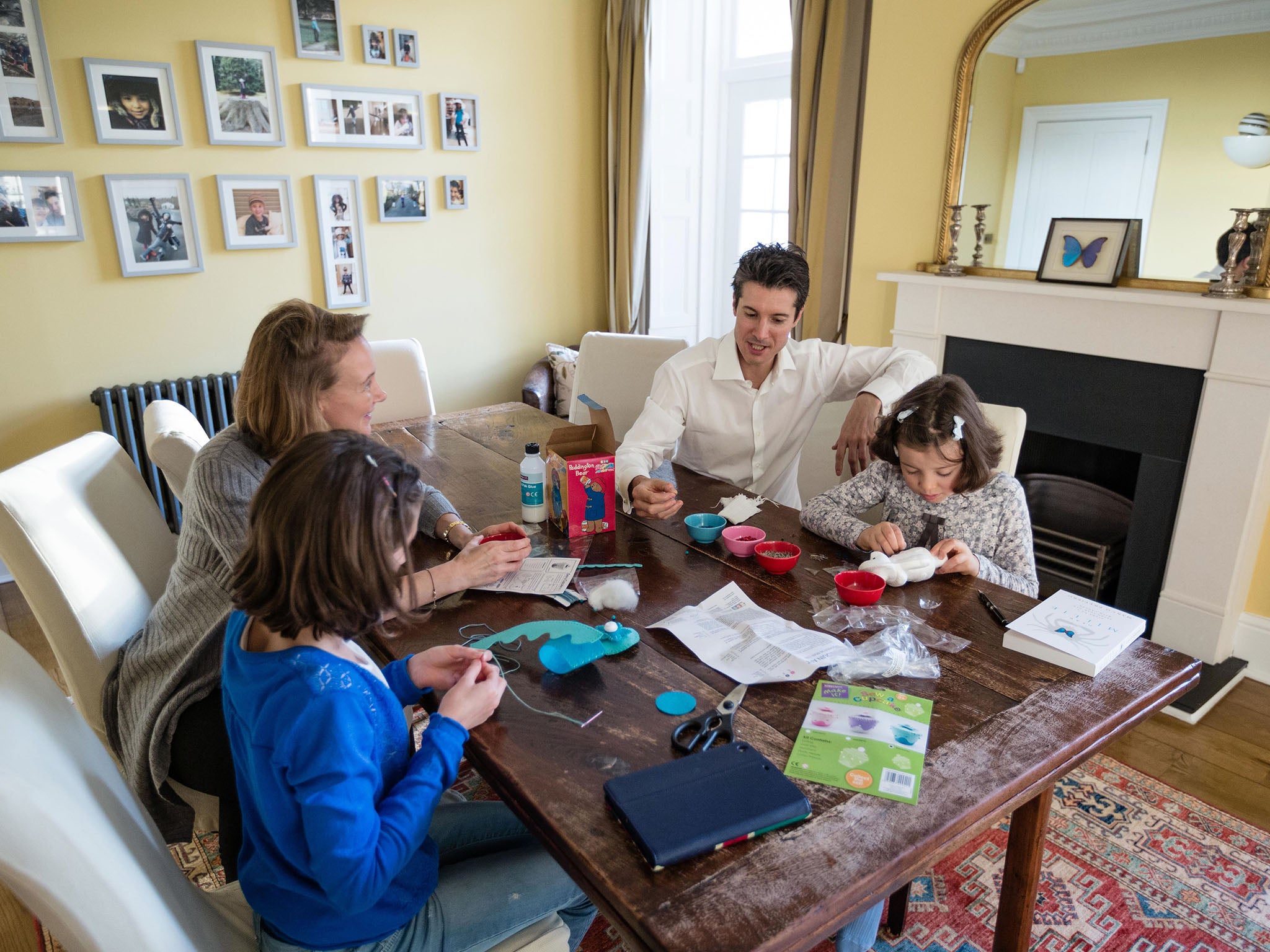 Millie May Previero (9) with her father Marco, mother Vanessa, sister Ellie (11) and brother Luca (6) at their sussex home.