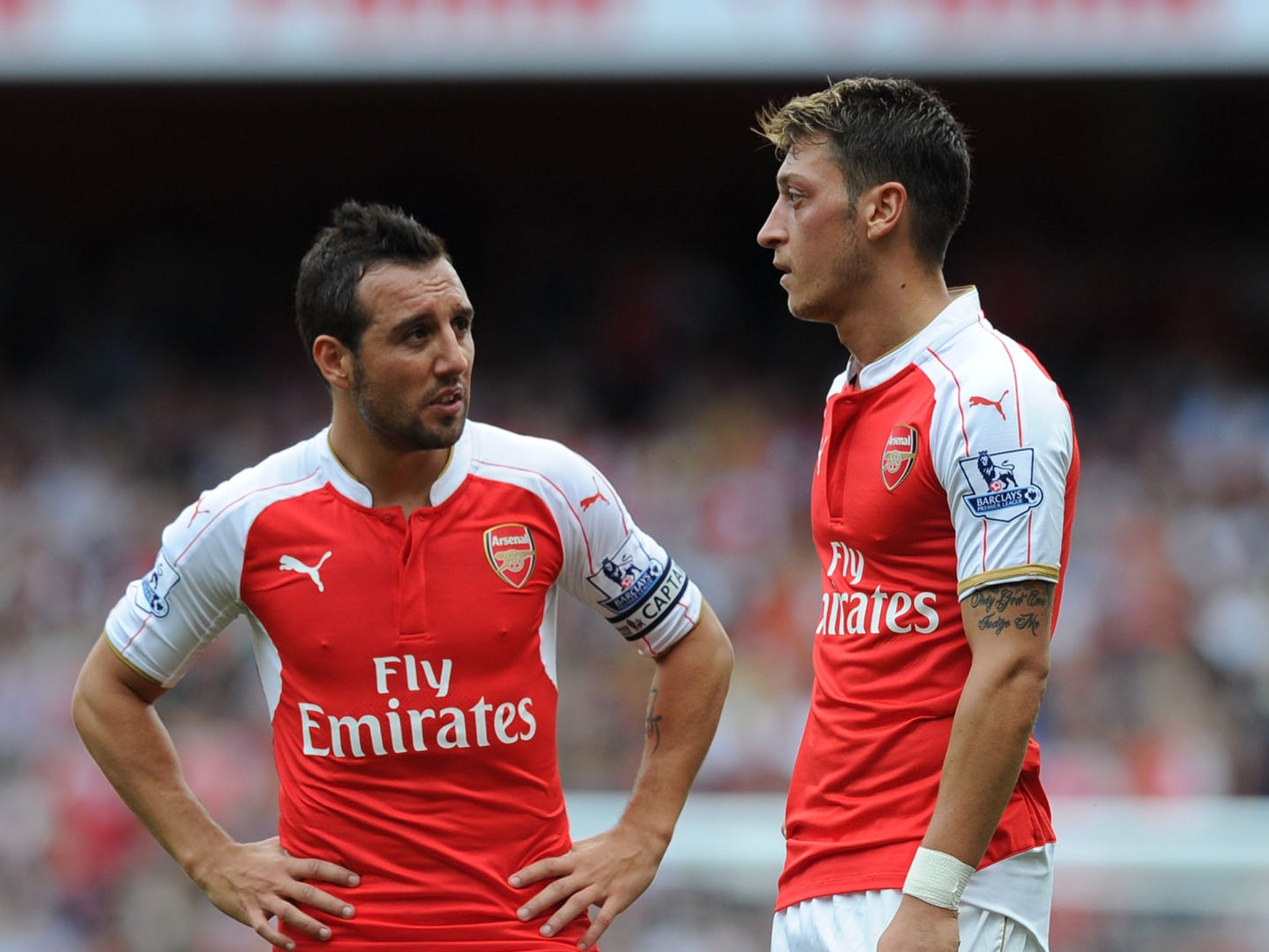 Arsenal playmakers Santi Cazola and Mesut Ozil