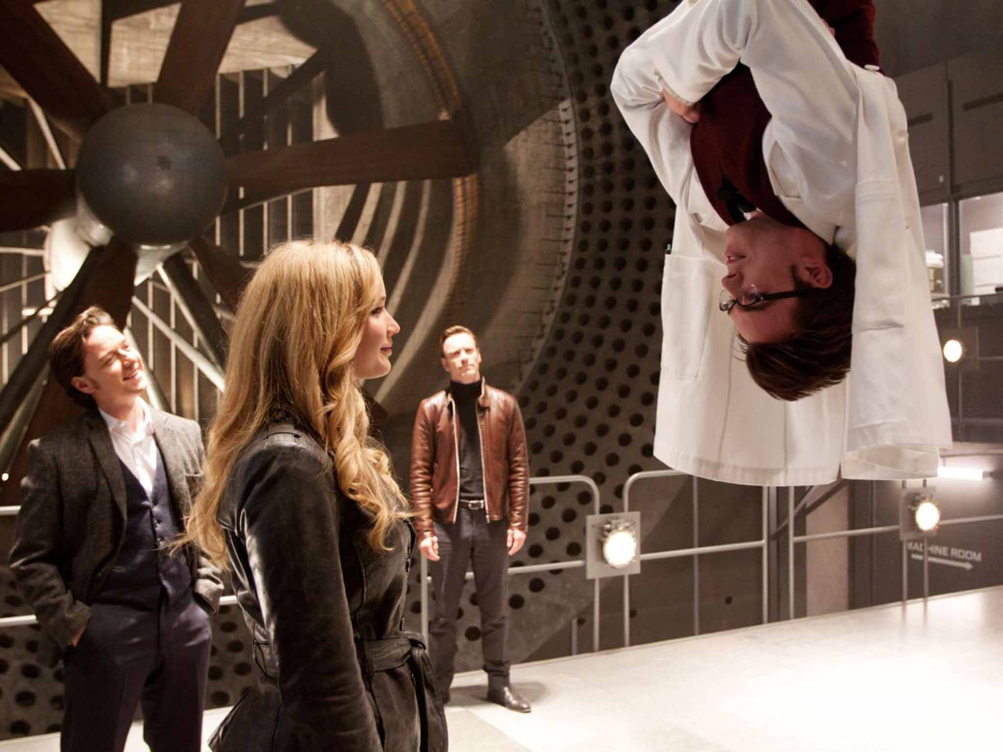 With Jennifer Lawrence in 'X-Men: First Class'