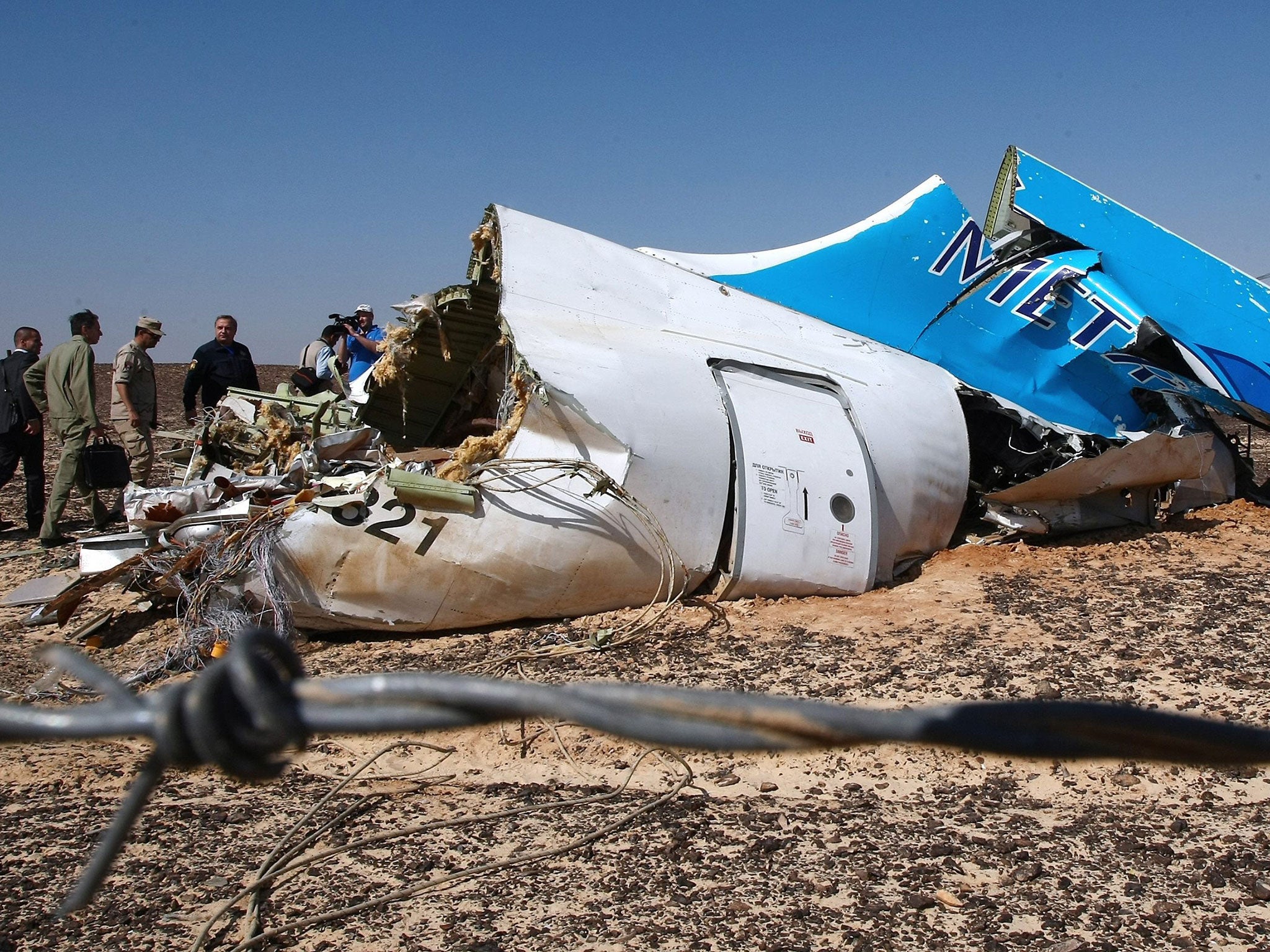 The wreckage was found scattered over several miles in the Sinai desert