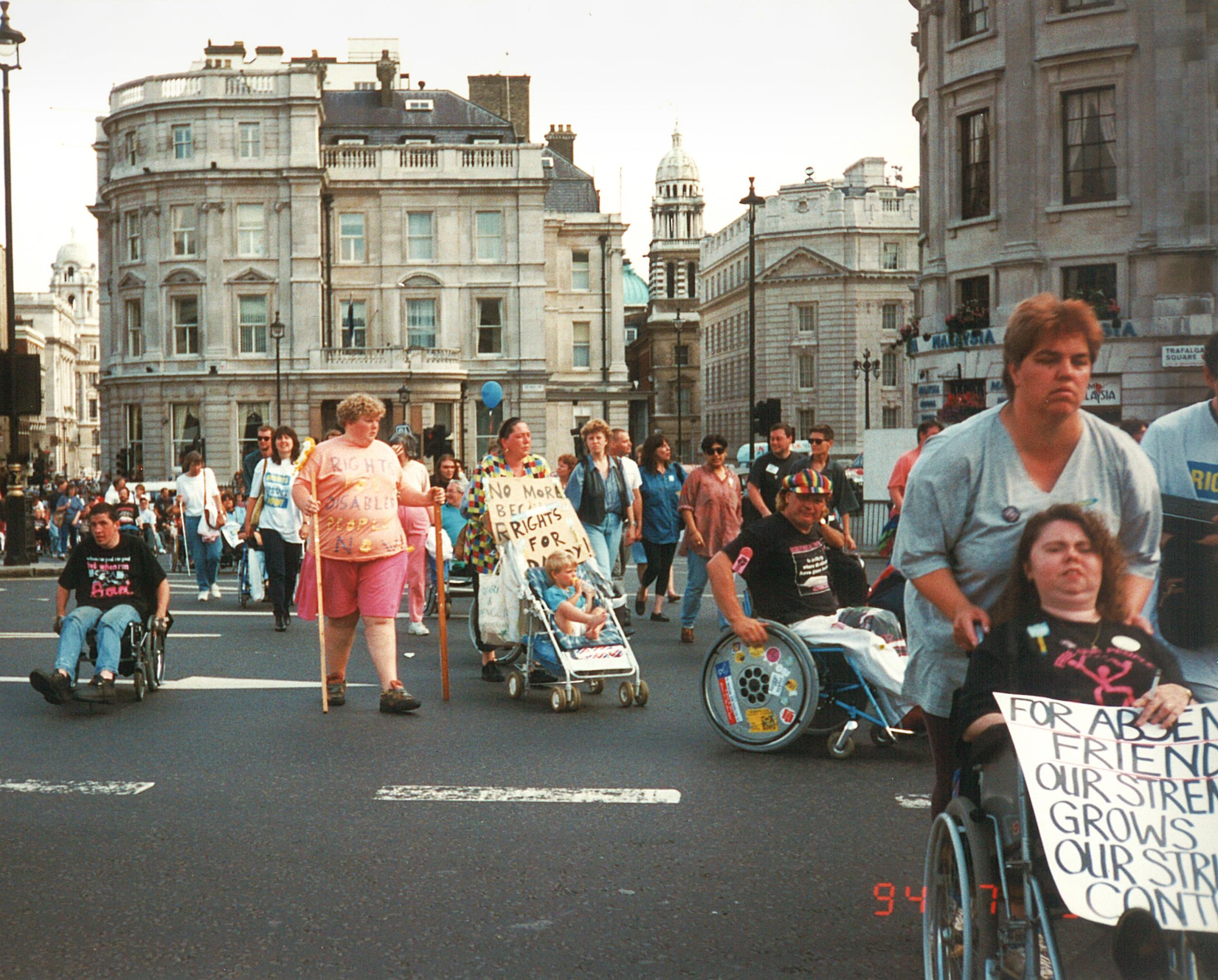 Protests campaigning for equal rights near Trafalgar Square