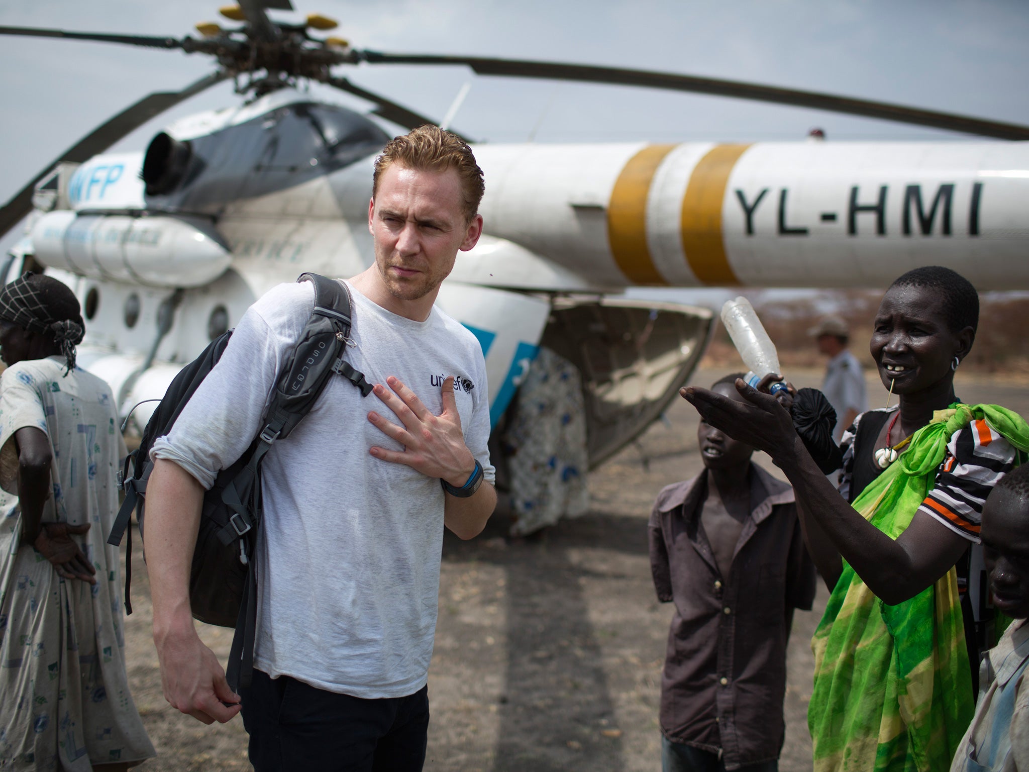 Unicef UK supporter and award-winning actor Tom Hiddleston met children caught in conflict at a rapid response mission in South Sudan