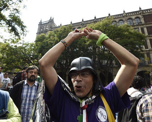 Campaigners celebrate the ruling outside the Supreme Court in Mexico City