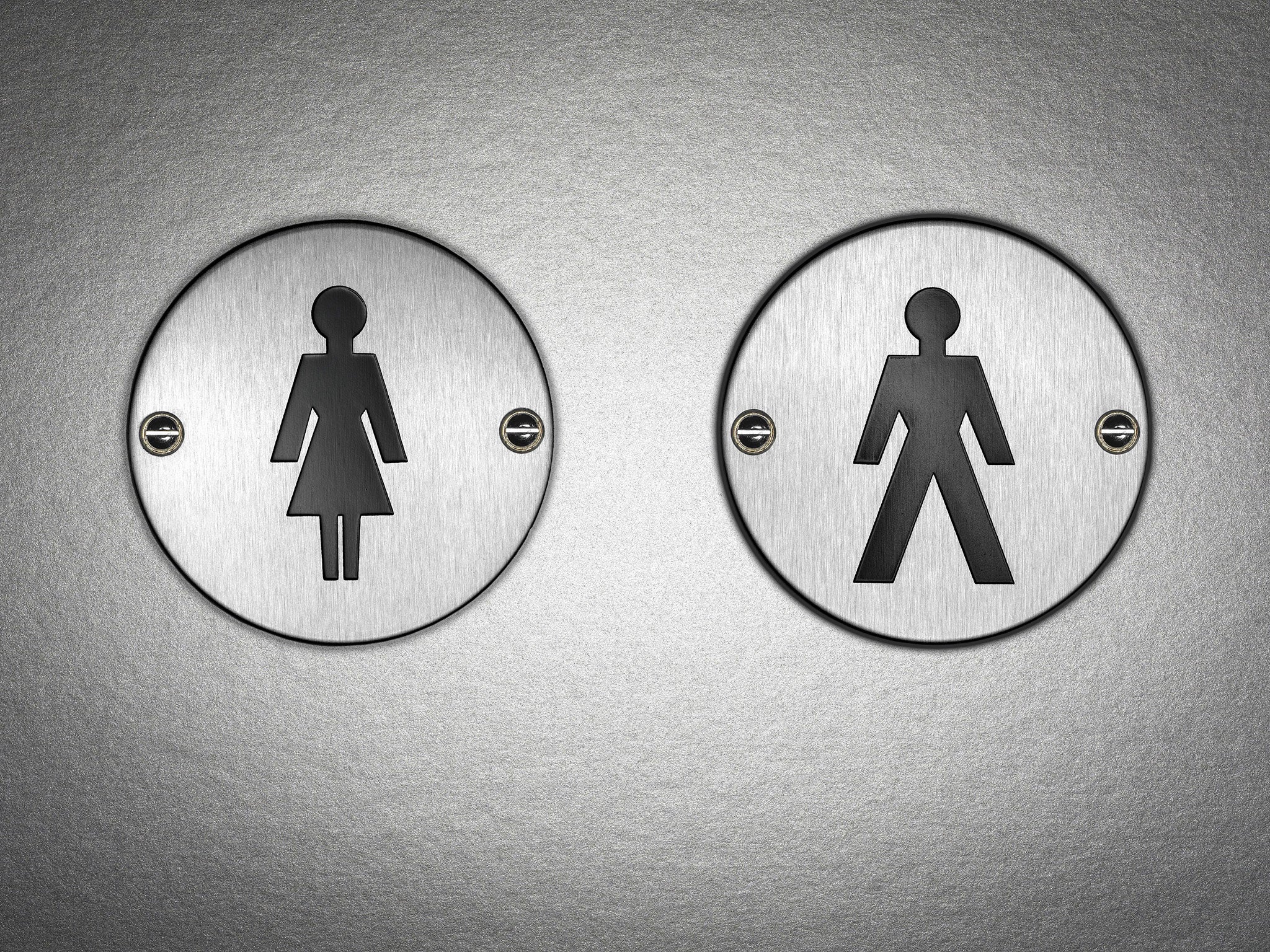 A bathroom sign