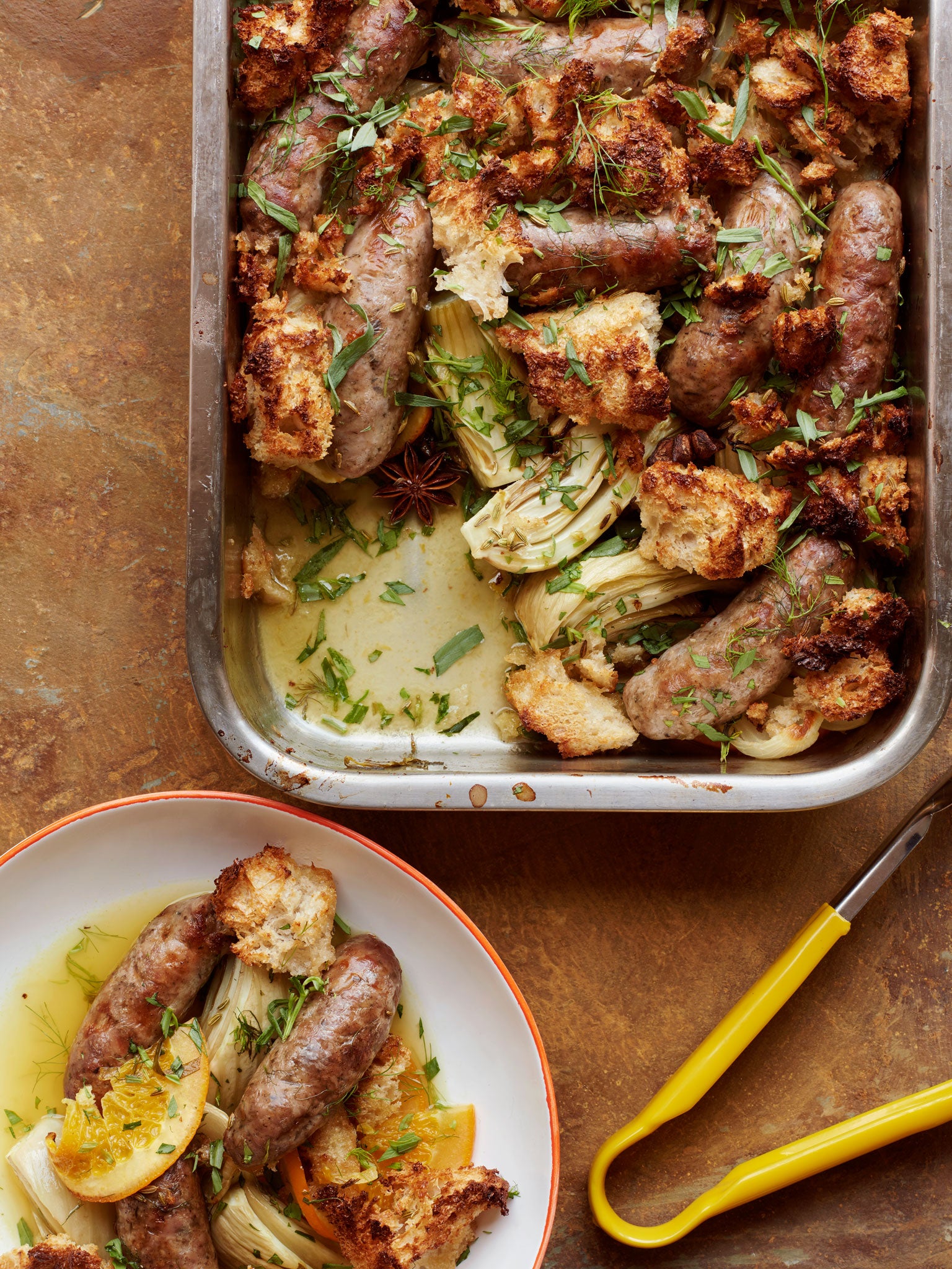 Sausage and anise tray bake is a winner