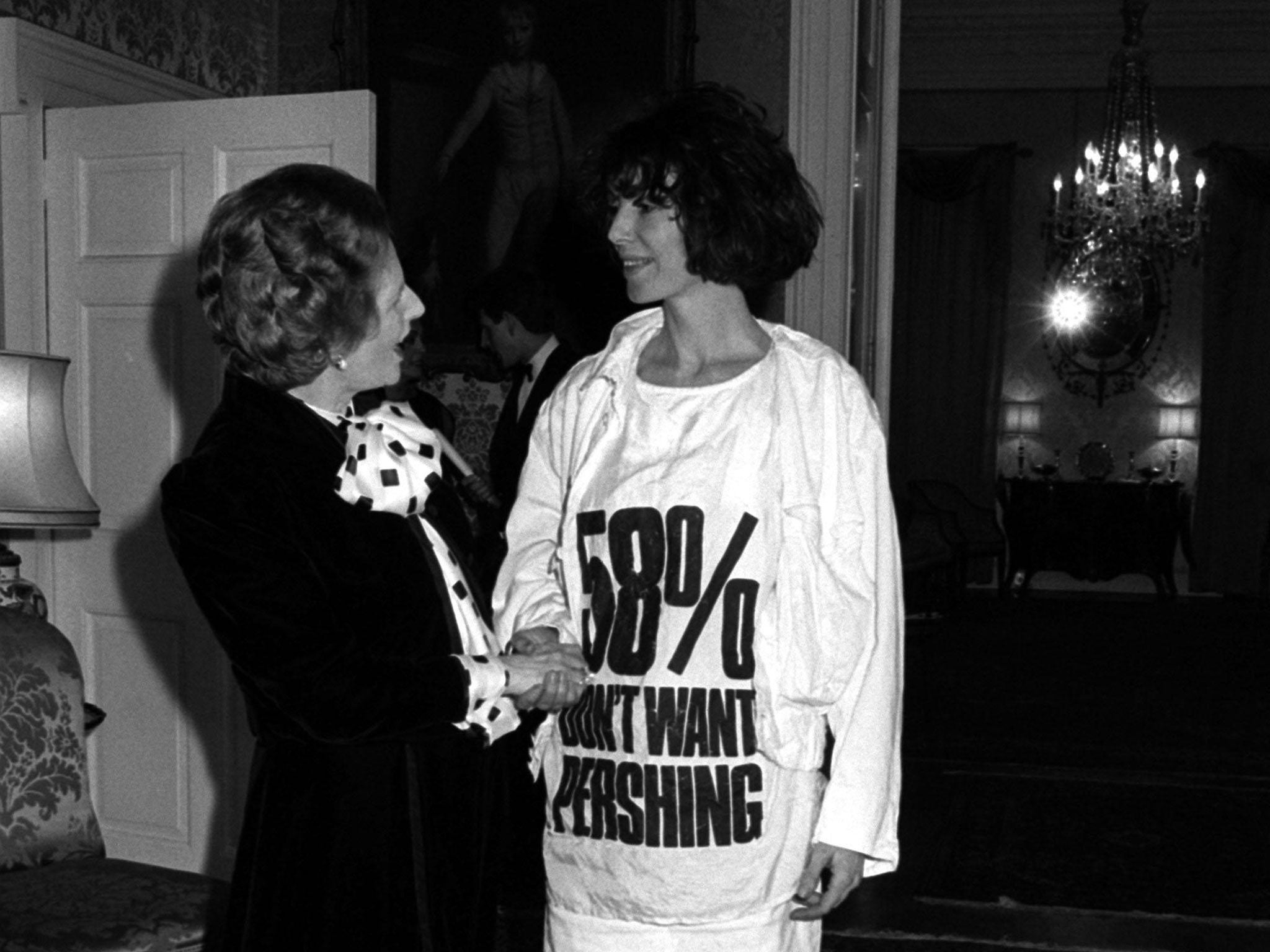 Exhibit this: Margaret Thatcher meets designer Katharine Hamnett